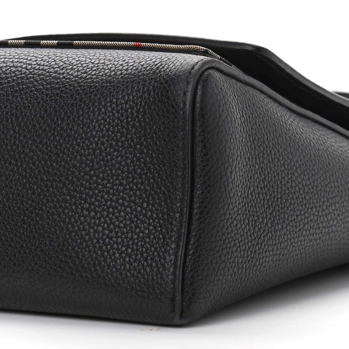 Grainy Calfskin Vintage Check Note Crossbody Bag Black