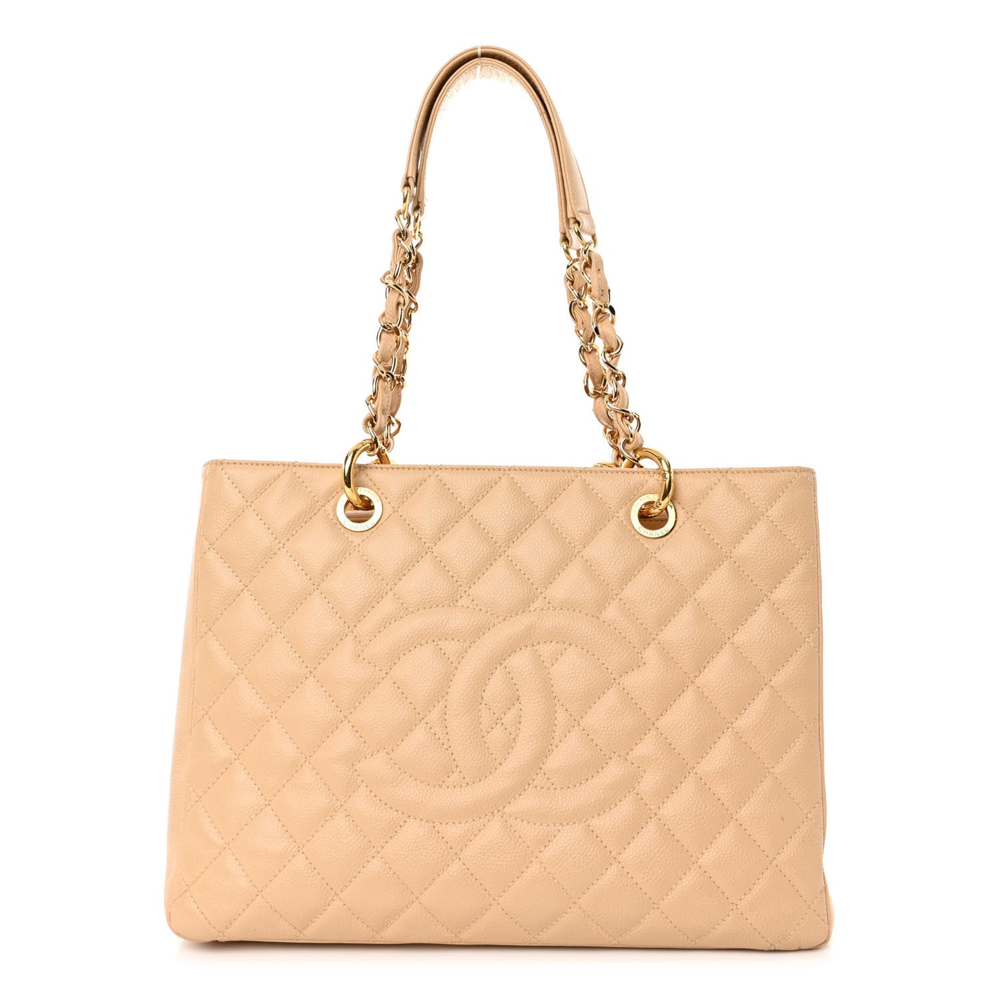 Caviar Quilted Grand Shopping Tote GST Beige Clair