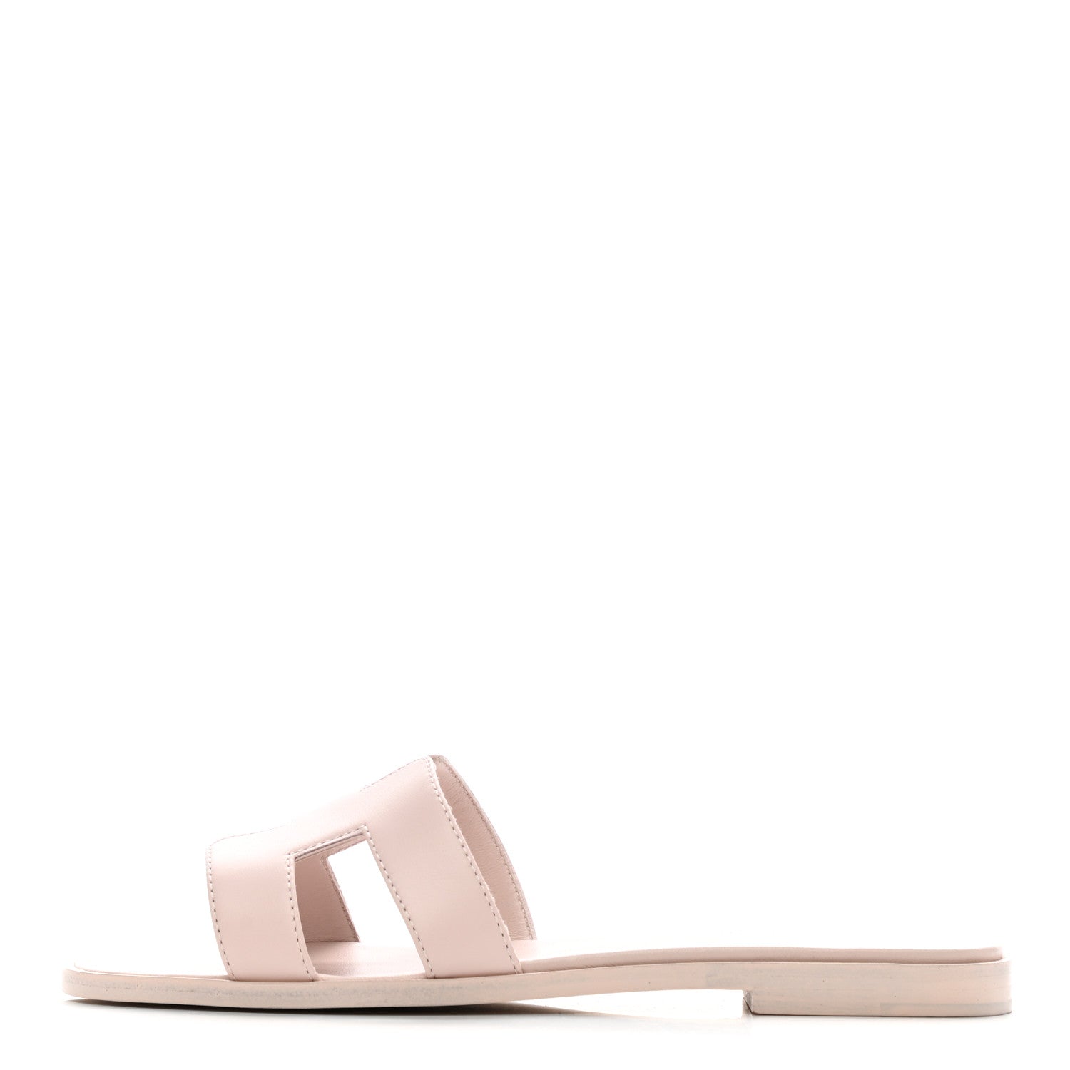 Hermes Box Calfskin Oran Sandals 36.5 Rose Pale 1 of 9