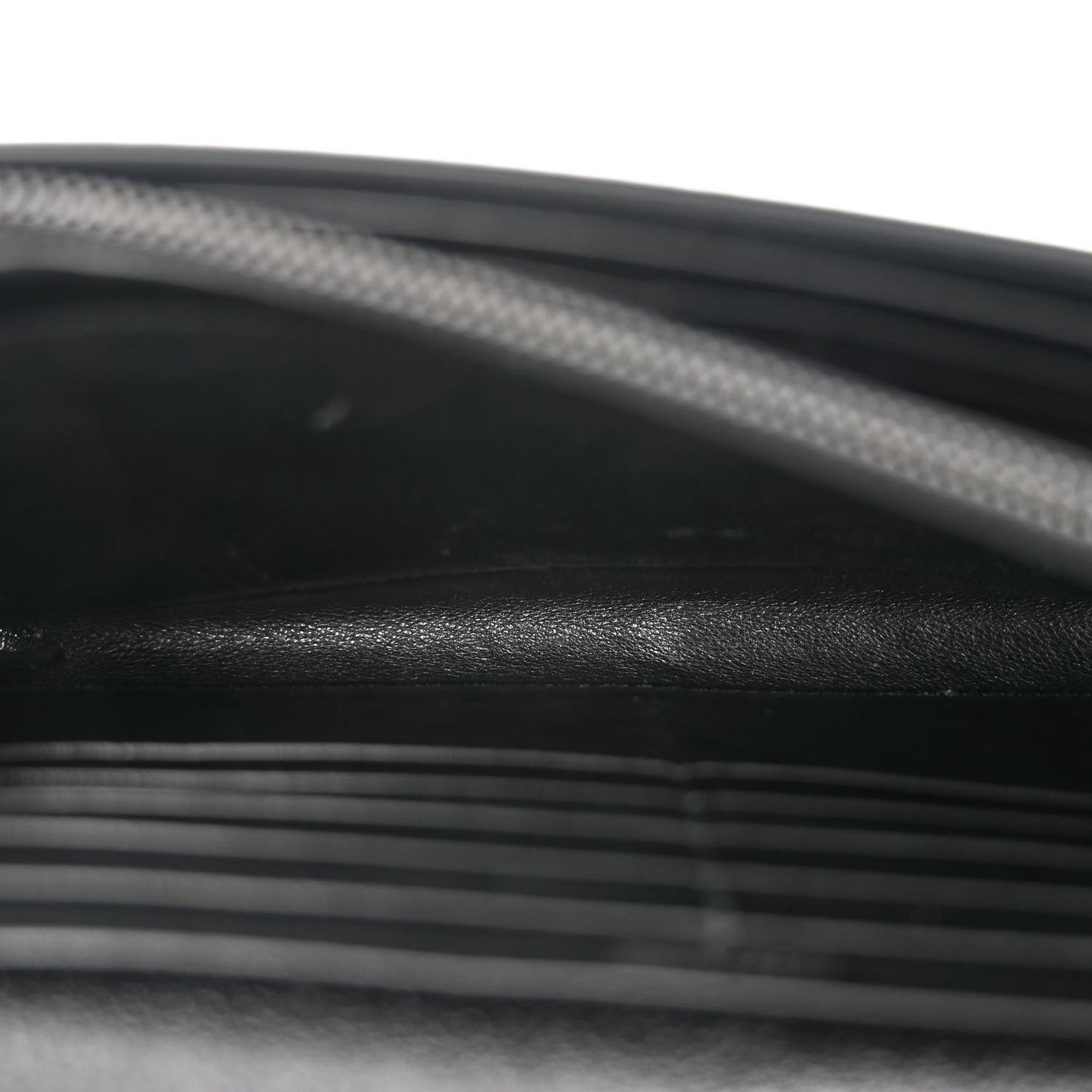 Grained Metallic Calfskin Monogram Chain Wallet Black