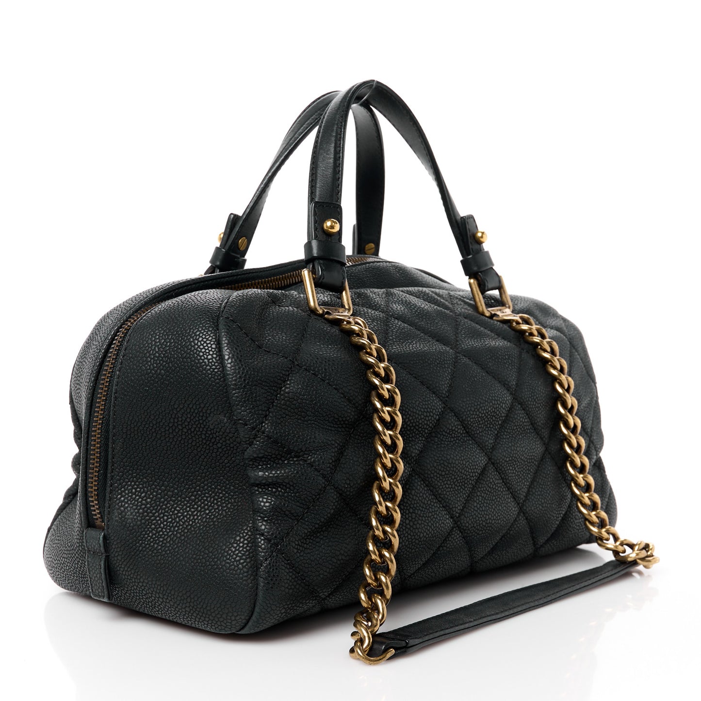 Caviar Quilted CC Bowler Black