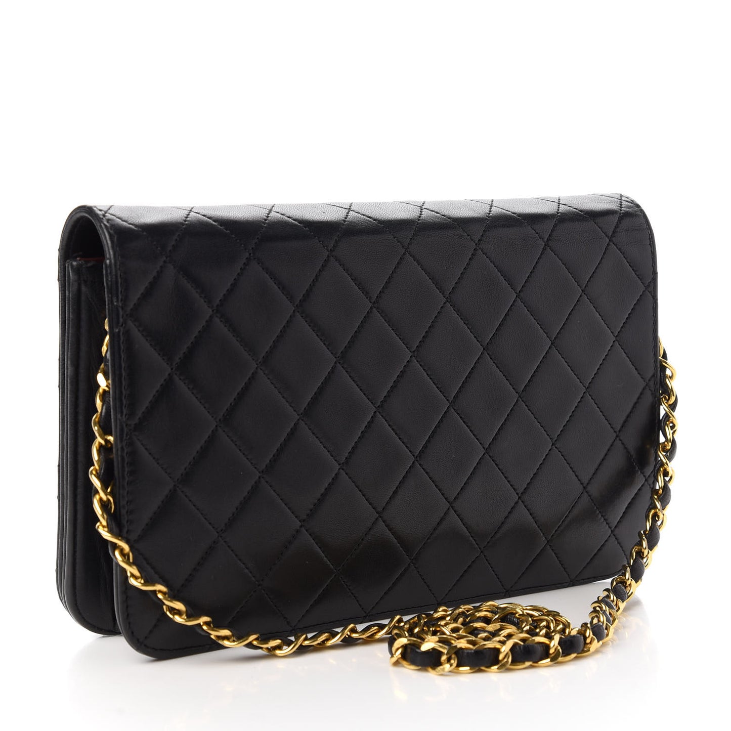 Lambskin Quilted Small Single Flap Bag Black