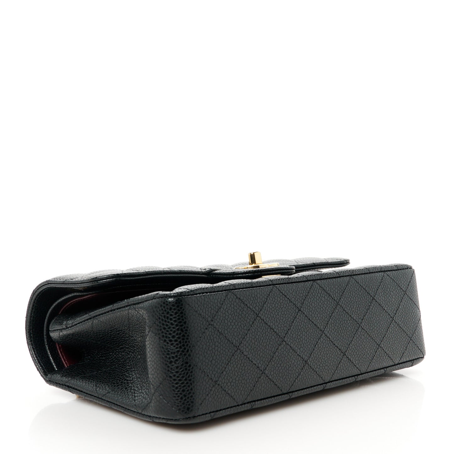 Caviar Quilted Small Double Flap Black