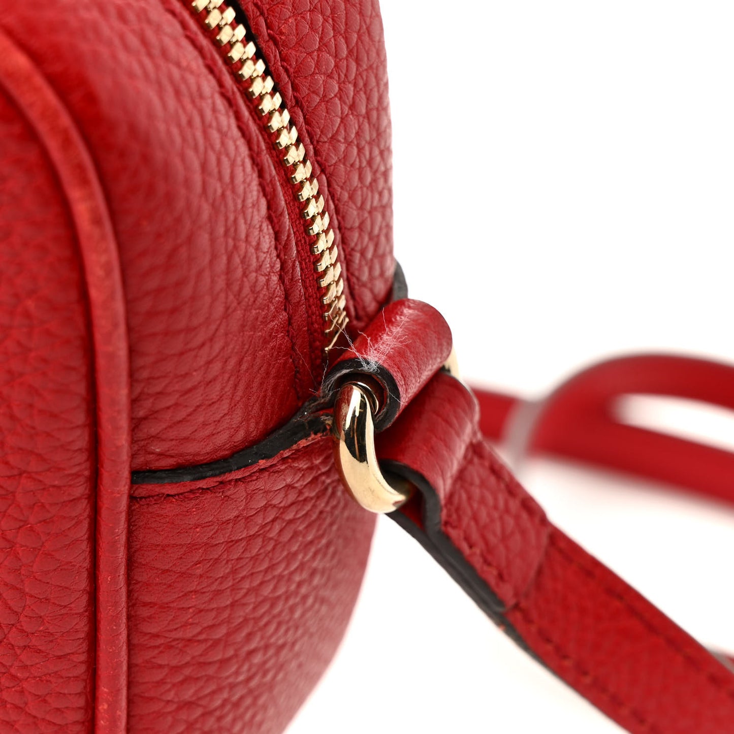 Pebbled Calfskin Small Soho Disco Bag Tabasco Red