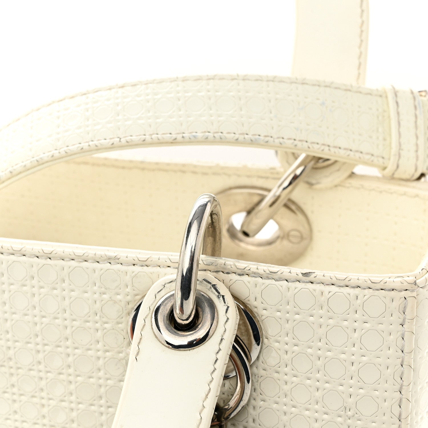 Christian Dior Patent Micro-Cannage Medium Lady Dior White 15 of 18