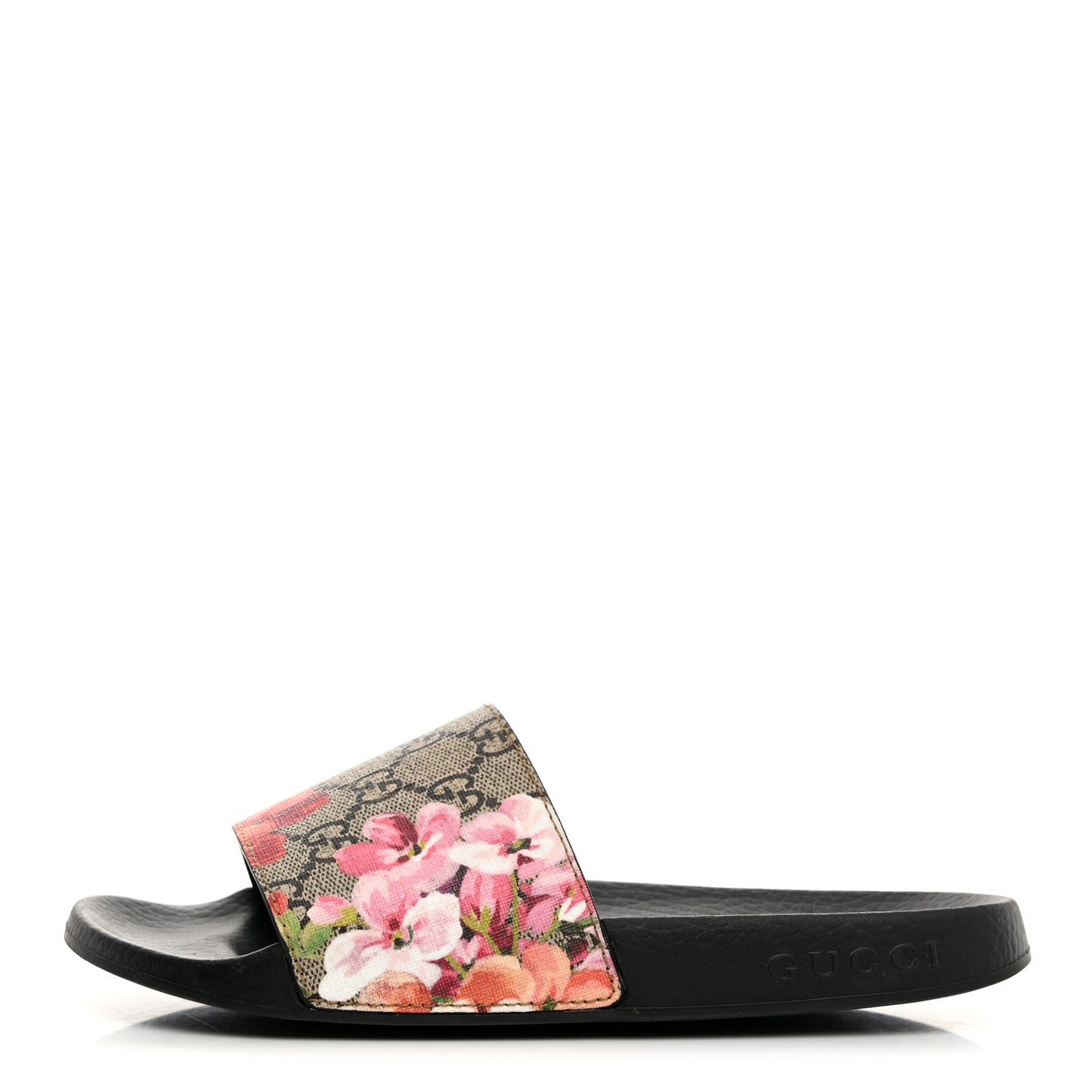 GG Supreme Monogram Blooms Slide Sandals 36 Beige Multicolor
