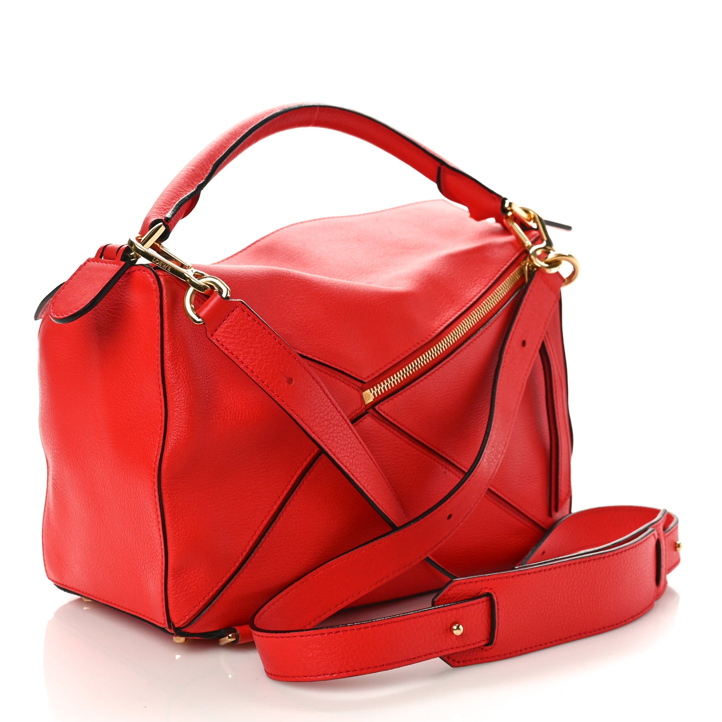 Calfskin Medium Puzzle Bag Scarlet