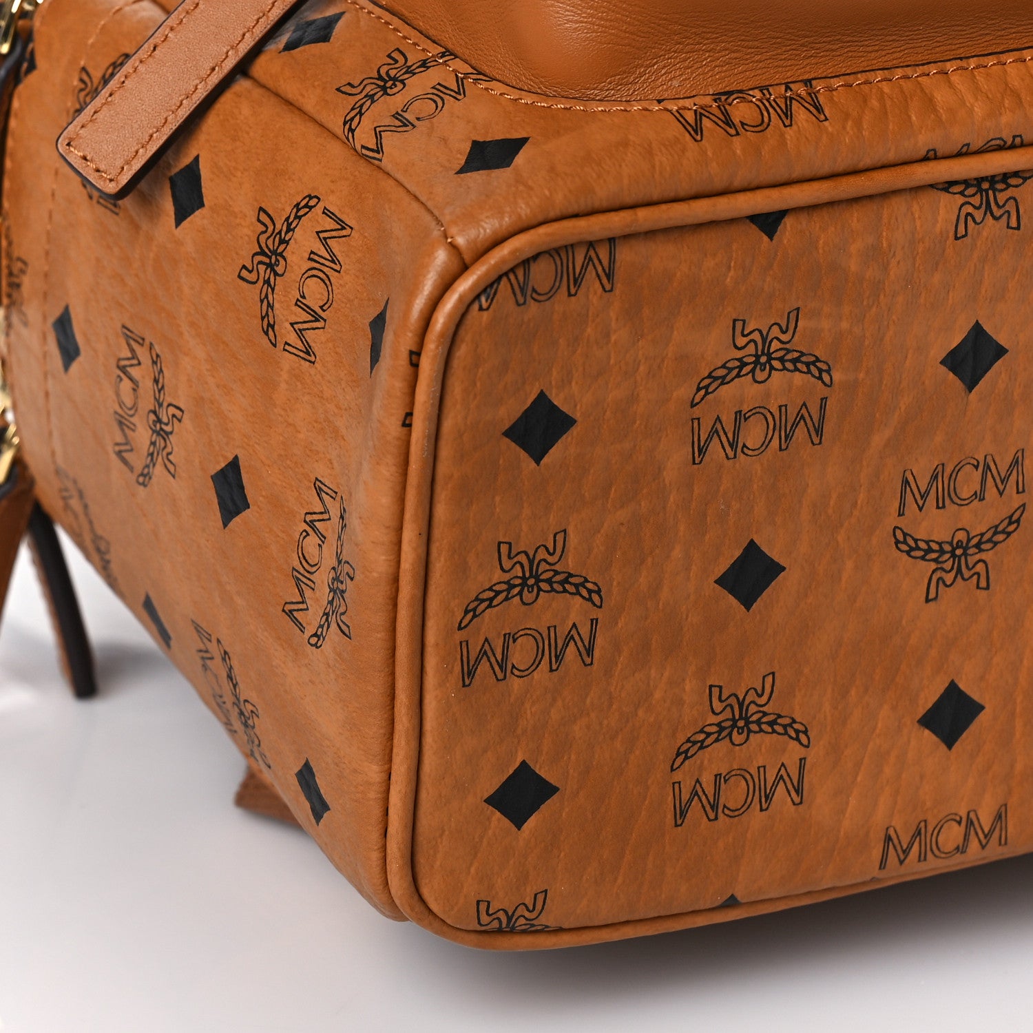 MCM Visetos Small Stark Backpack Cognac 8 of 9