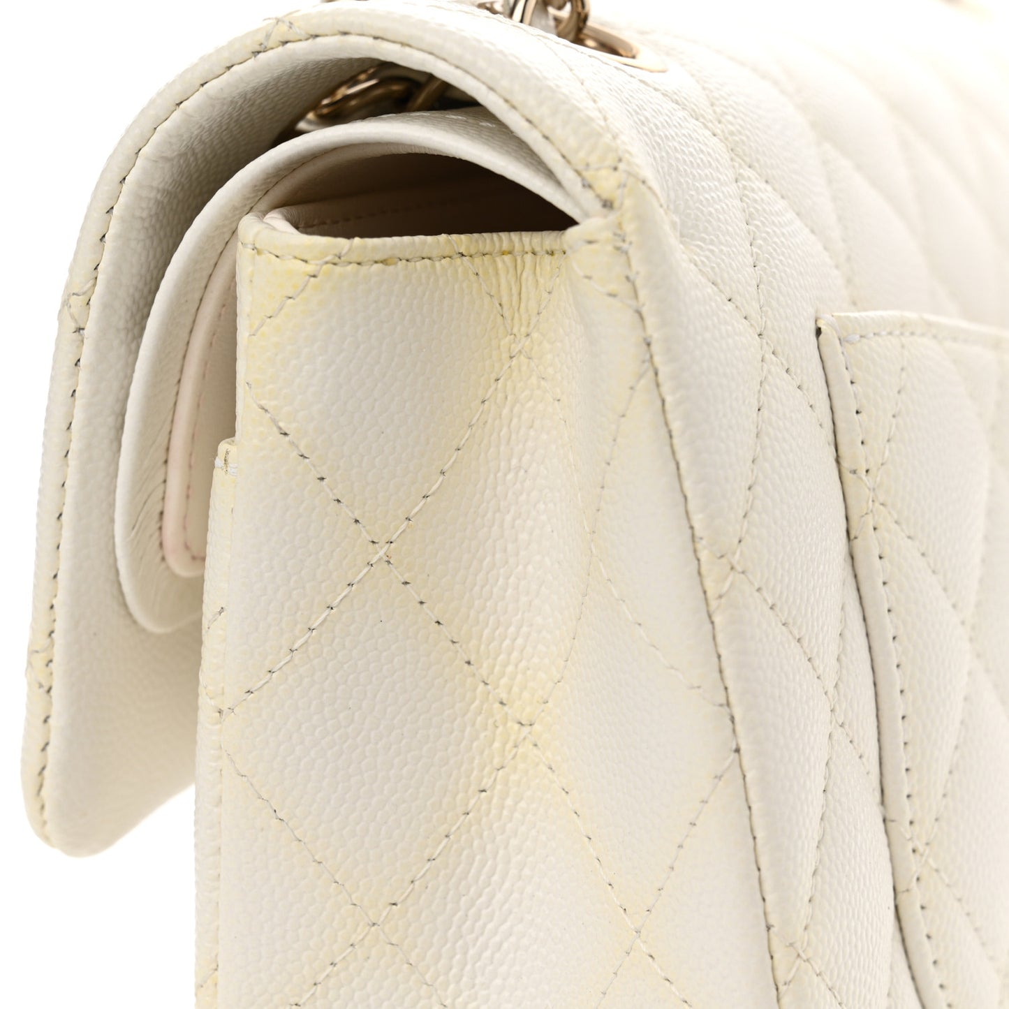 Caviar Quilted Small Double Flap White