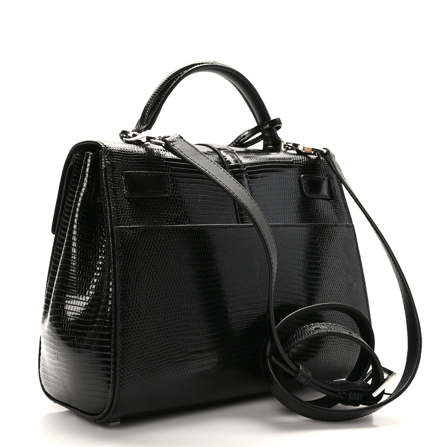 Lizard Le Fermoir Top Handle Bag Small Black