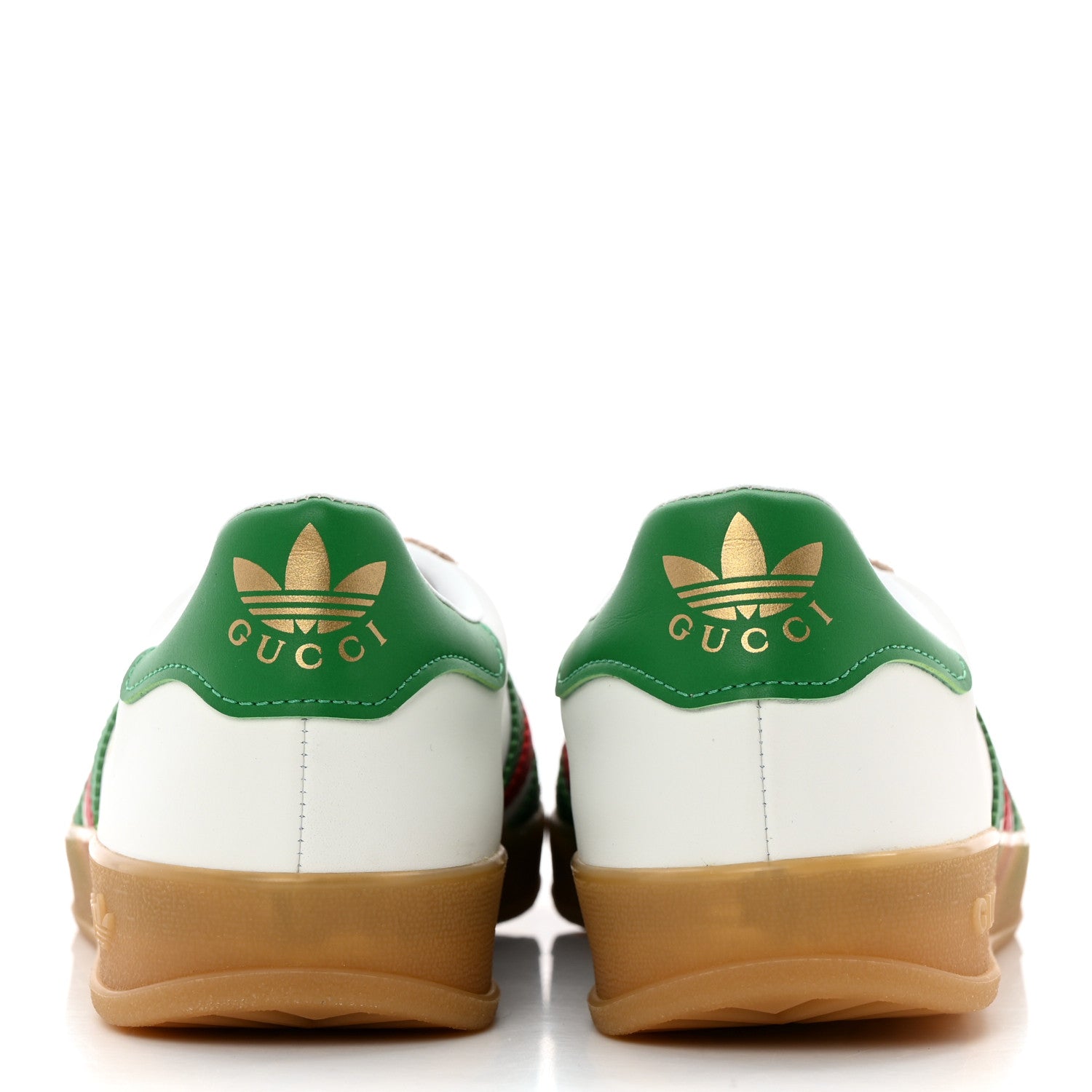 Gucci X ADIDAS Suede Madeira Demetra Womens Gazelle Sneakers 5.5 Oatmeal White New Shamarock Hibiscus Red 5 of 12