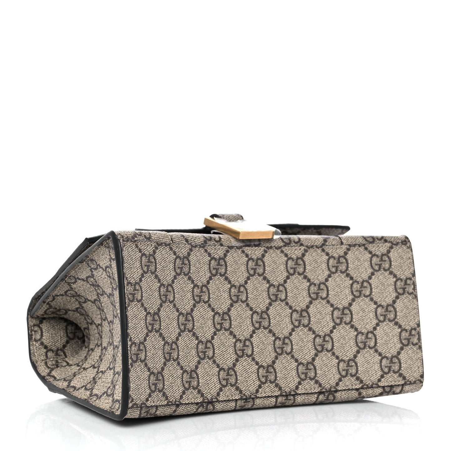 X GUCCI GG Supreme Monogram Small Hourglass Top Handle Bag Beige Ebony