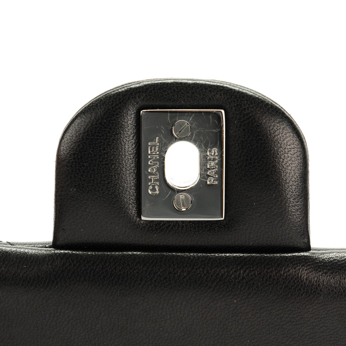 Lambskin Quilted Clutch With Chain Flap Black