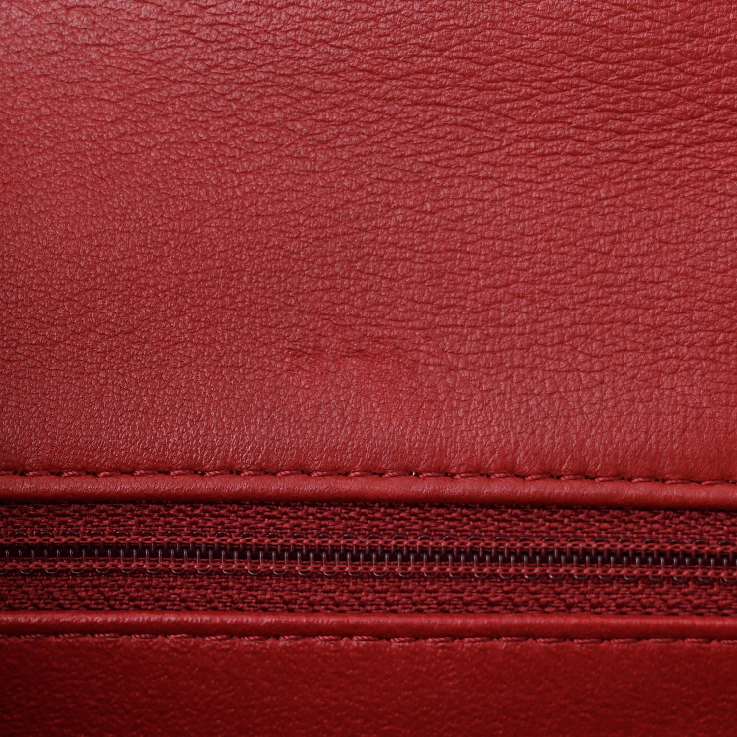 Chanel Lambskin Reverse Chevron Quilted Round Top Handle Flap Red 11 of 11