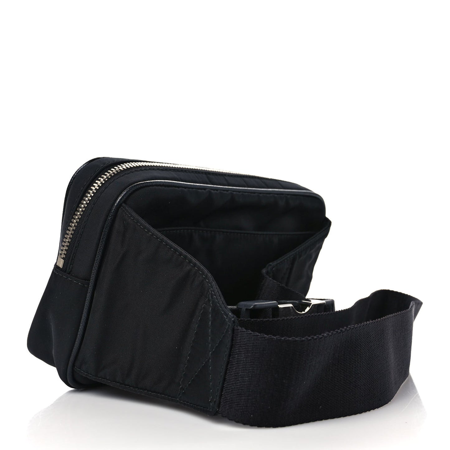 Re-Nylon Saffiano Belt Bag Black Yellow