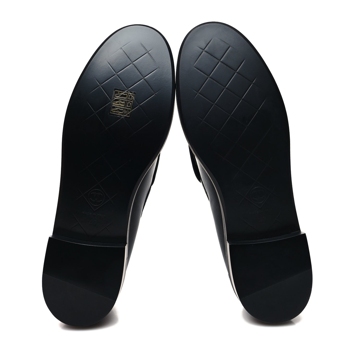 Lambskin Quilted CC Turnlock Loafers 40 Black