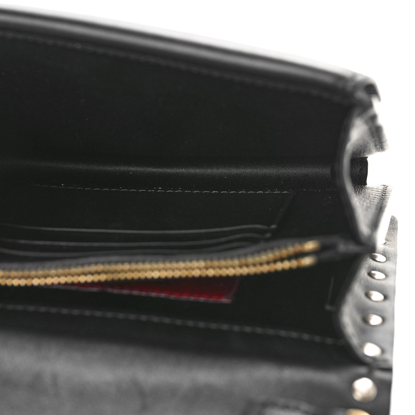 Vitello Rockstud Flap Wallet On Chain Black