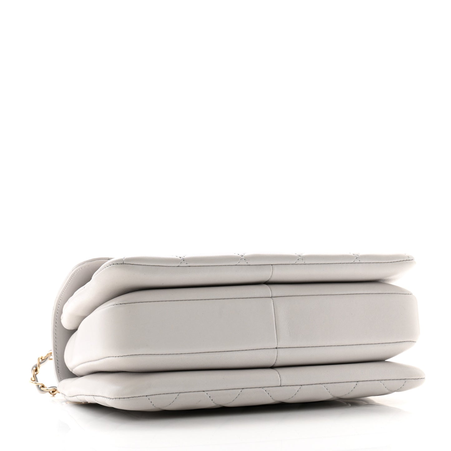 Lambskin Quilted Small Trendy CC Flap Dual Handle Bag Light Grey