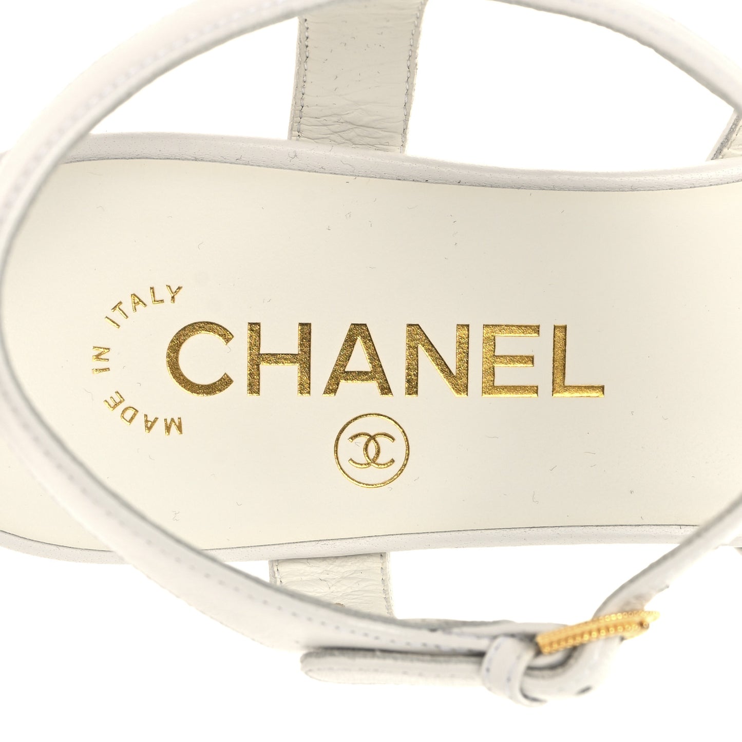 Lambskin Crystal CC Sandals 37 White
