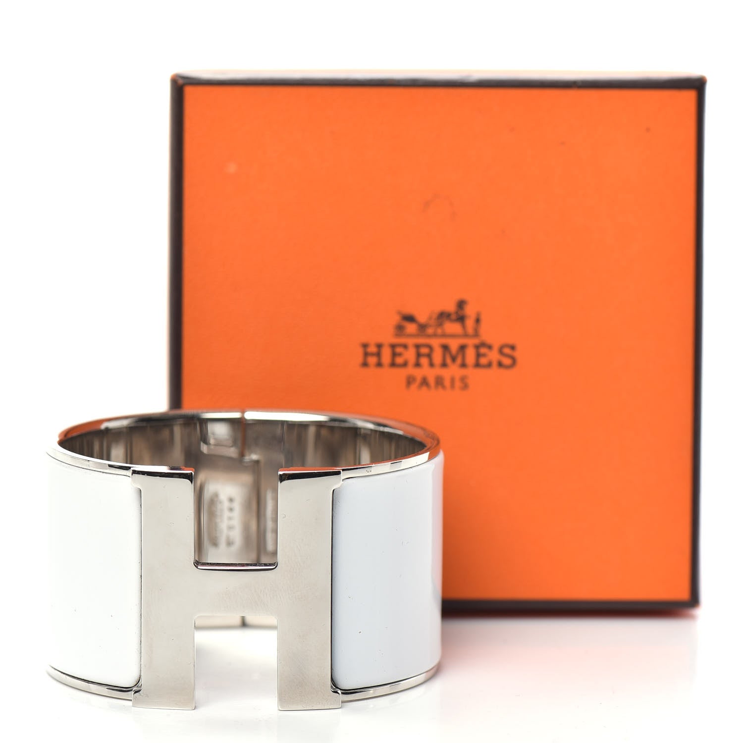 Hermes Enamel Extra Wide Clic Clac H Bracelet PM White 6 of 6
