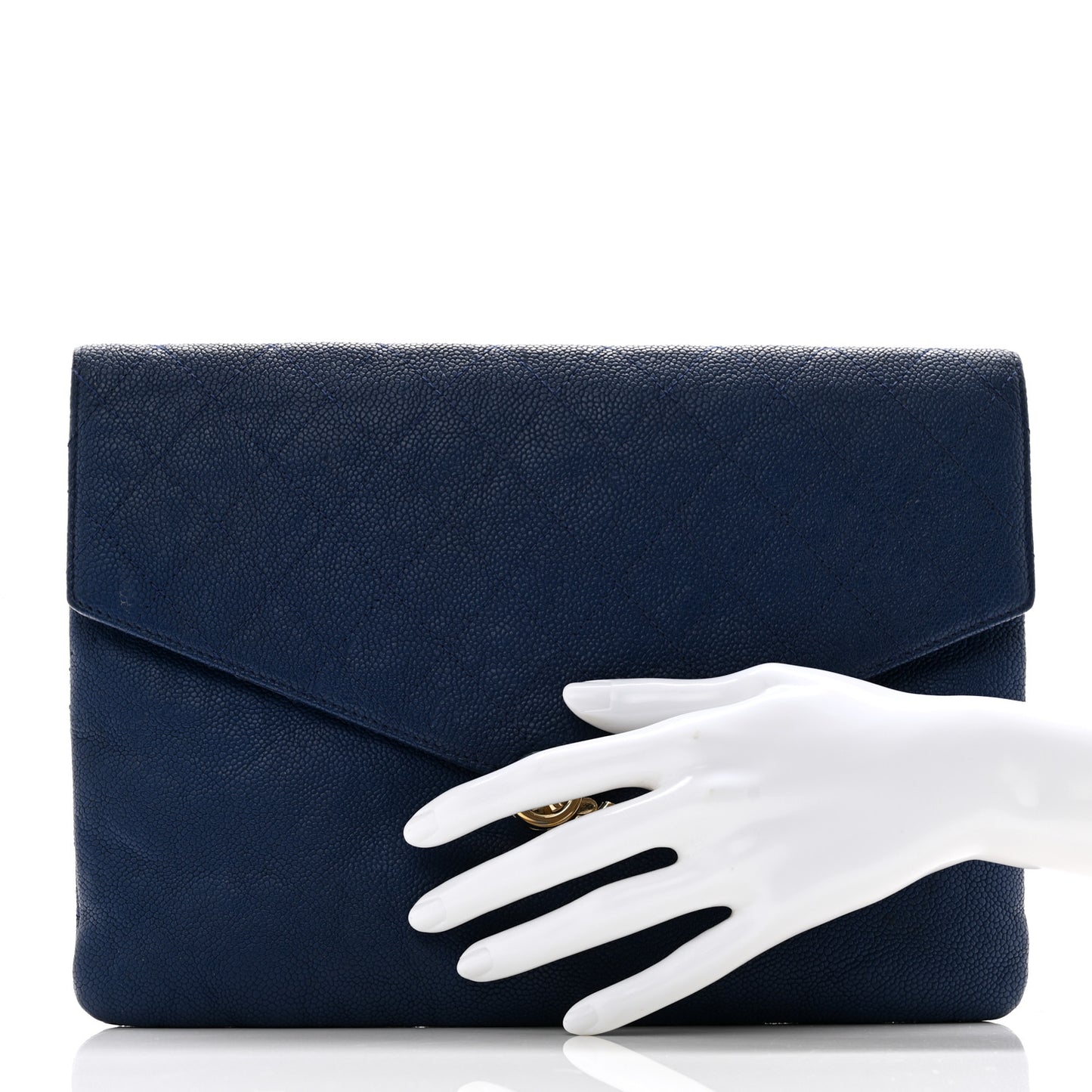Grained Calfskin Quilted Cuba Clutch Dark Pink