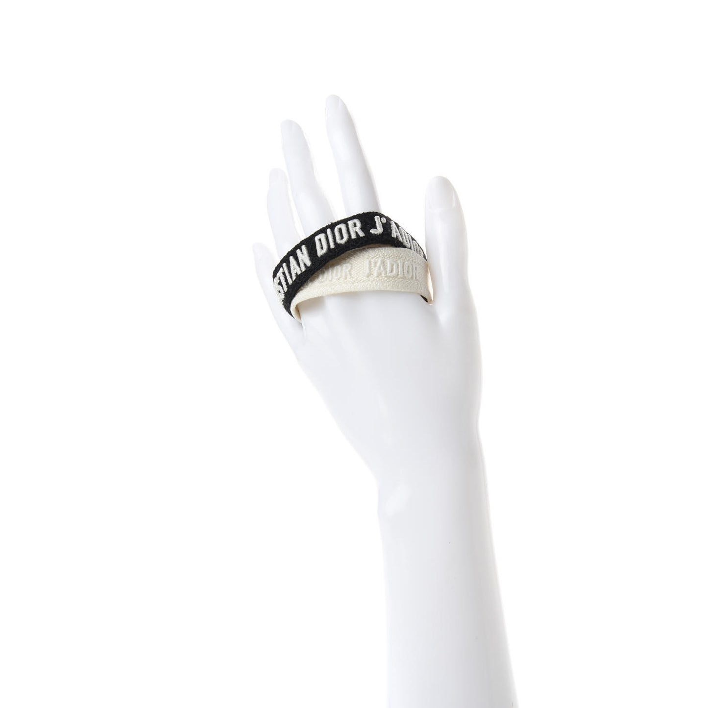 Woven Cotton J'Adior Friendship Bracelet Set Black White