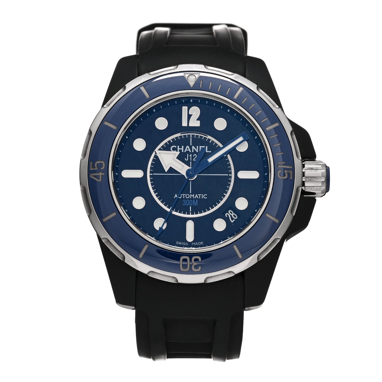 Stainless Steel Ceramic Rubber 38mm J12 Marine Automatic Watch Black