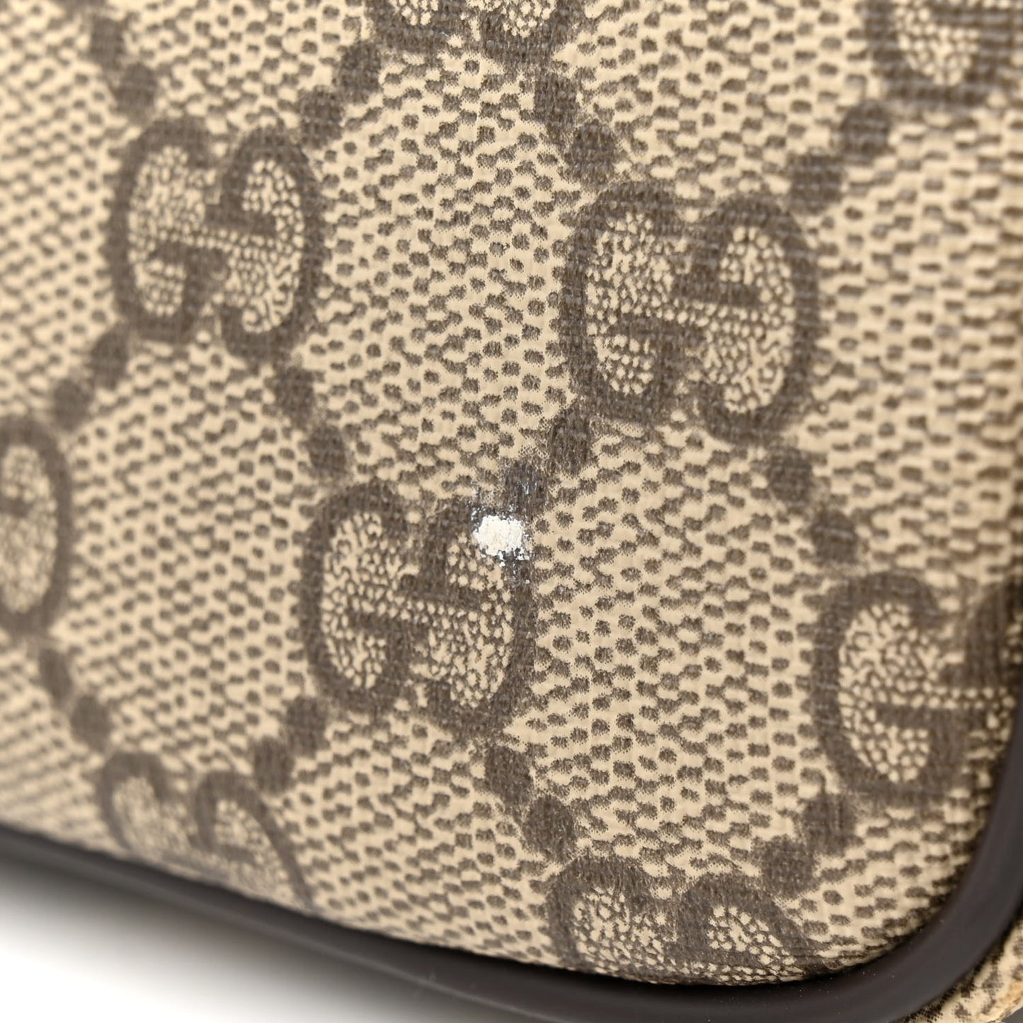 GG Supreme Monogram Medium Zippered Shopping Tote Dark Brown