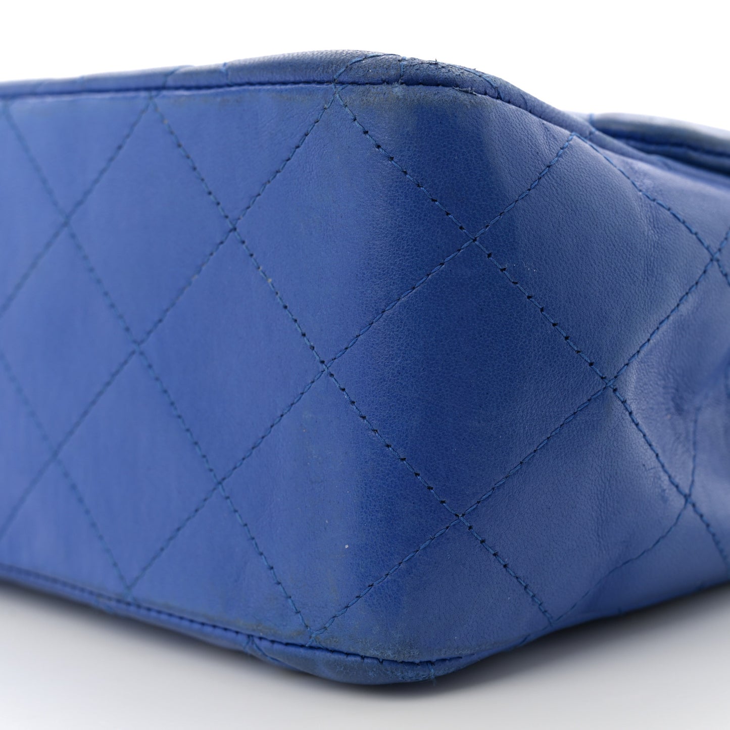 Lambskin Quilted Jumbo Single Flap Blue
