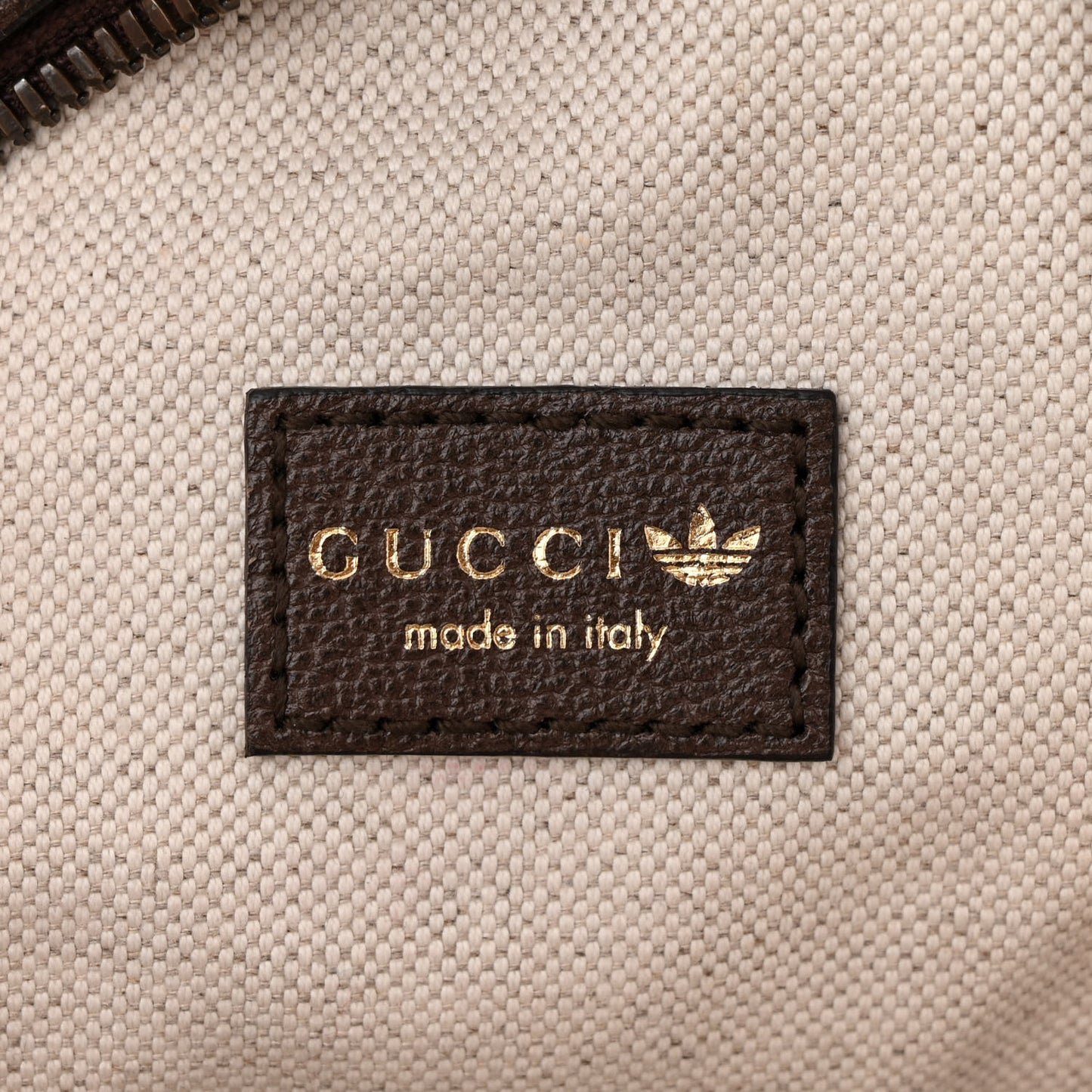 X ADIDAS Crystal Vintage Monogram Textured Dollar Calfskin Web Trefoil Small Ophidia Round Shoulder Bag Mid Natural Nut Off White New Acero