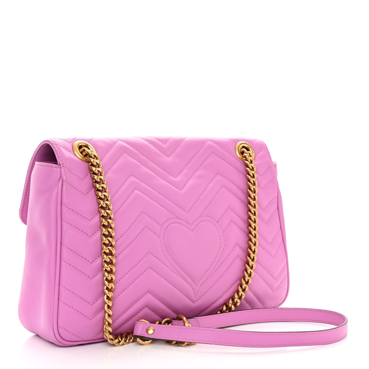 Calfskin Matelasse Medium GG Marmont Shoulder Bag Candy Mousse