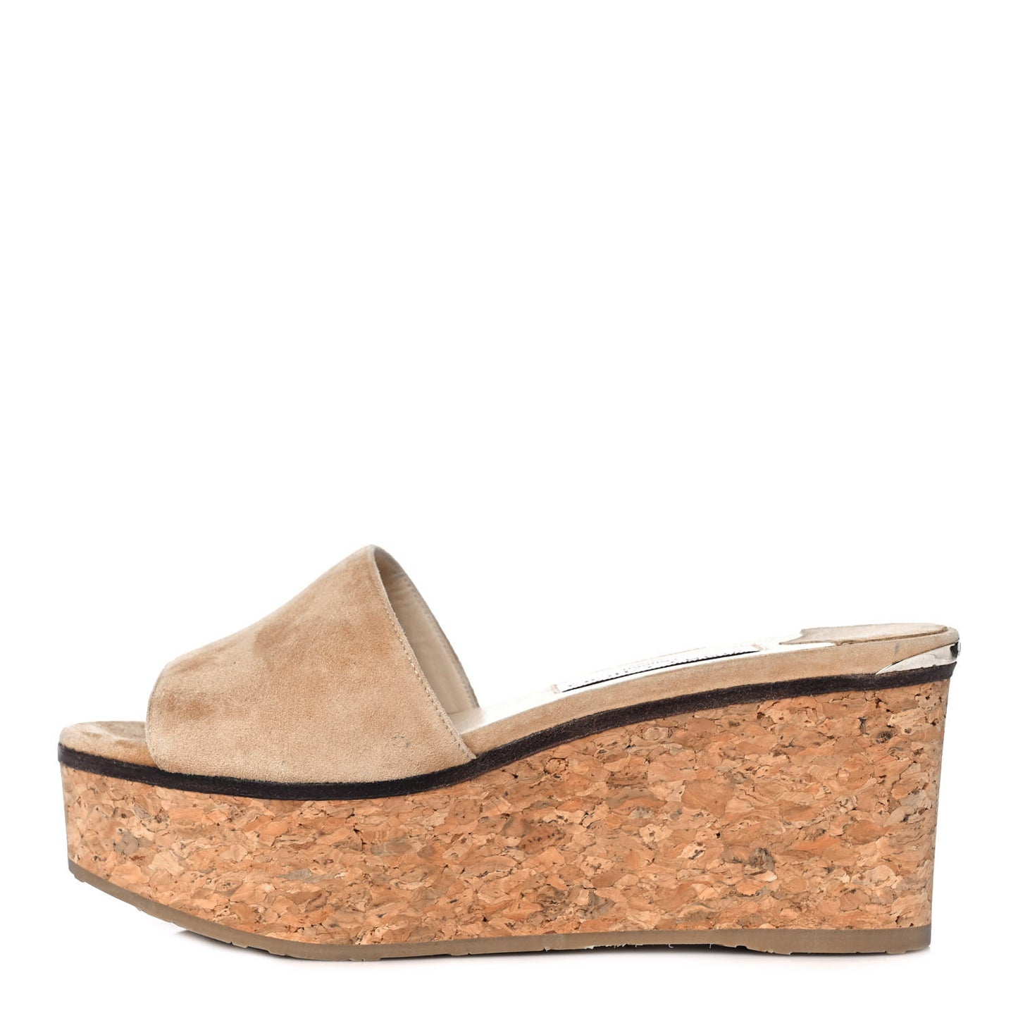 Suede Cork DeeDee Platform Wedge Slide Sandals 37.5 Camel