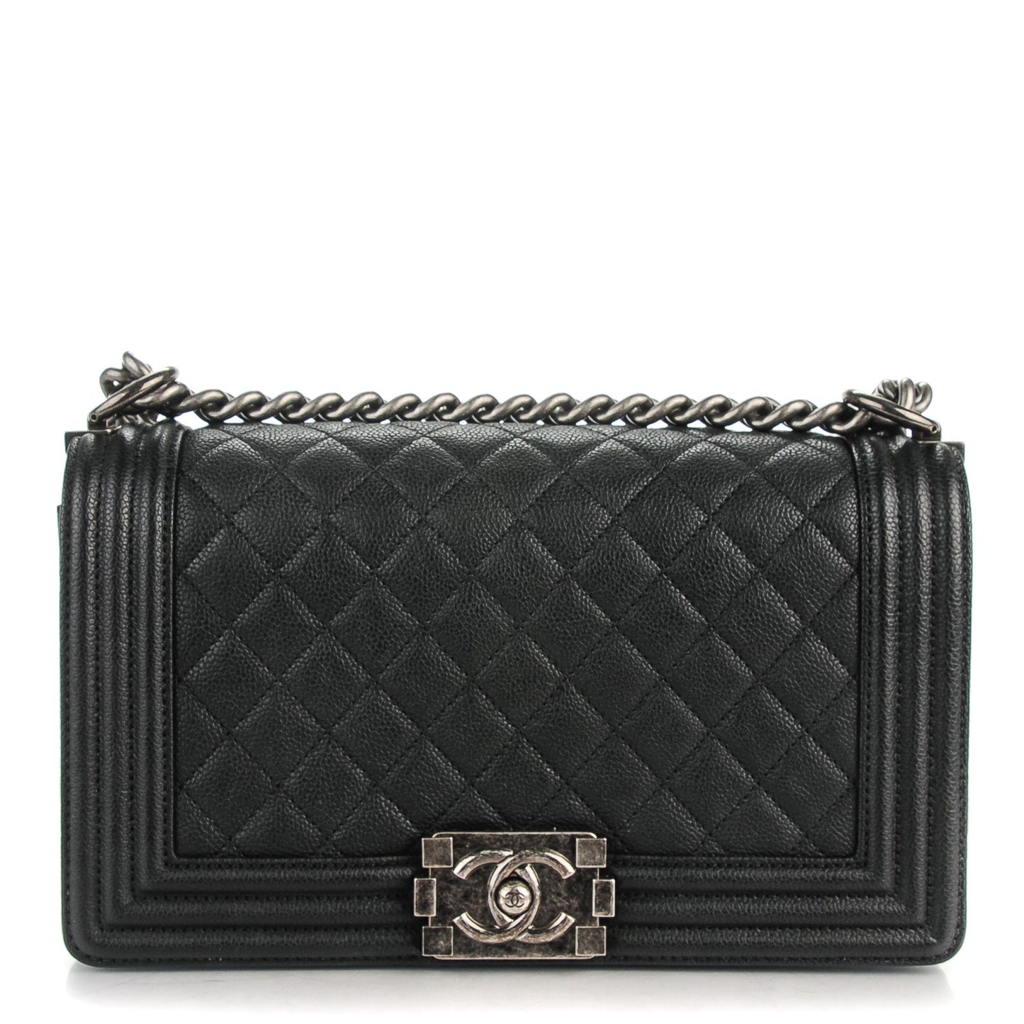 Caviar Quilted Medium Boy Flap Black