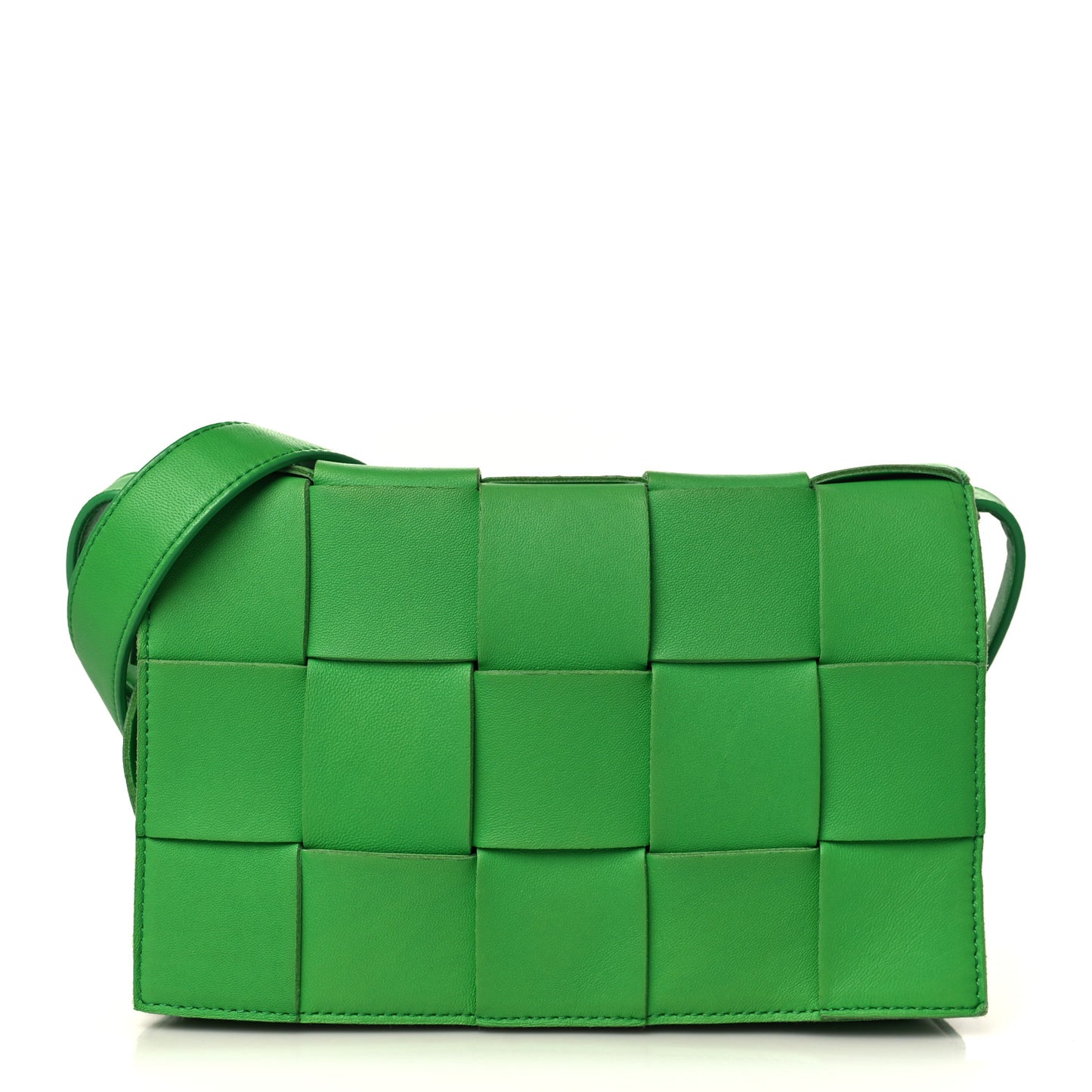 Lambskin Maxi Intrecciato Cassette Crossbody Bag Parakeet