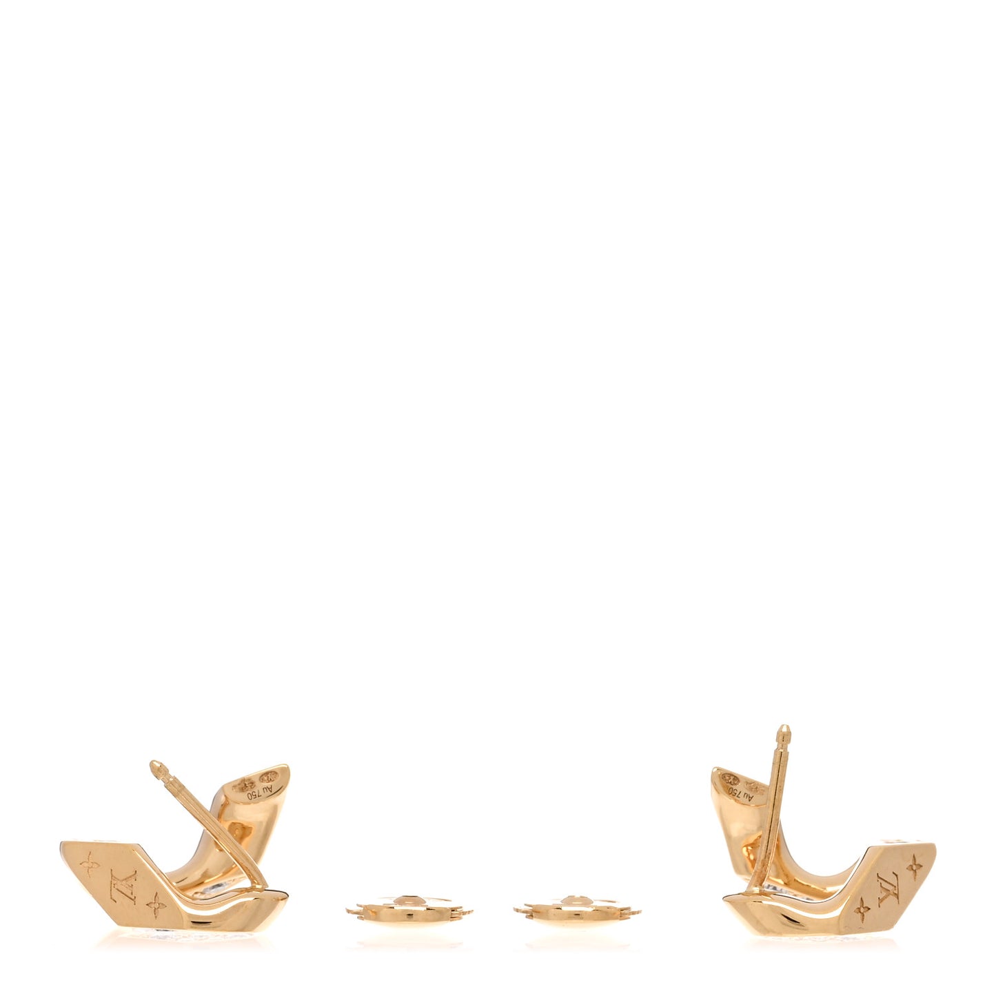 18K Yellow Gold Diamond Cuban Chain Earrings