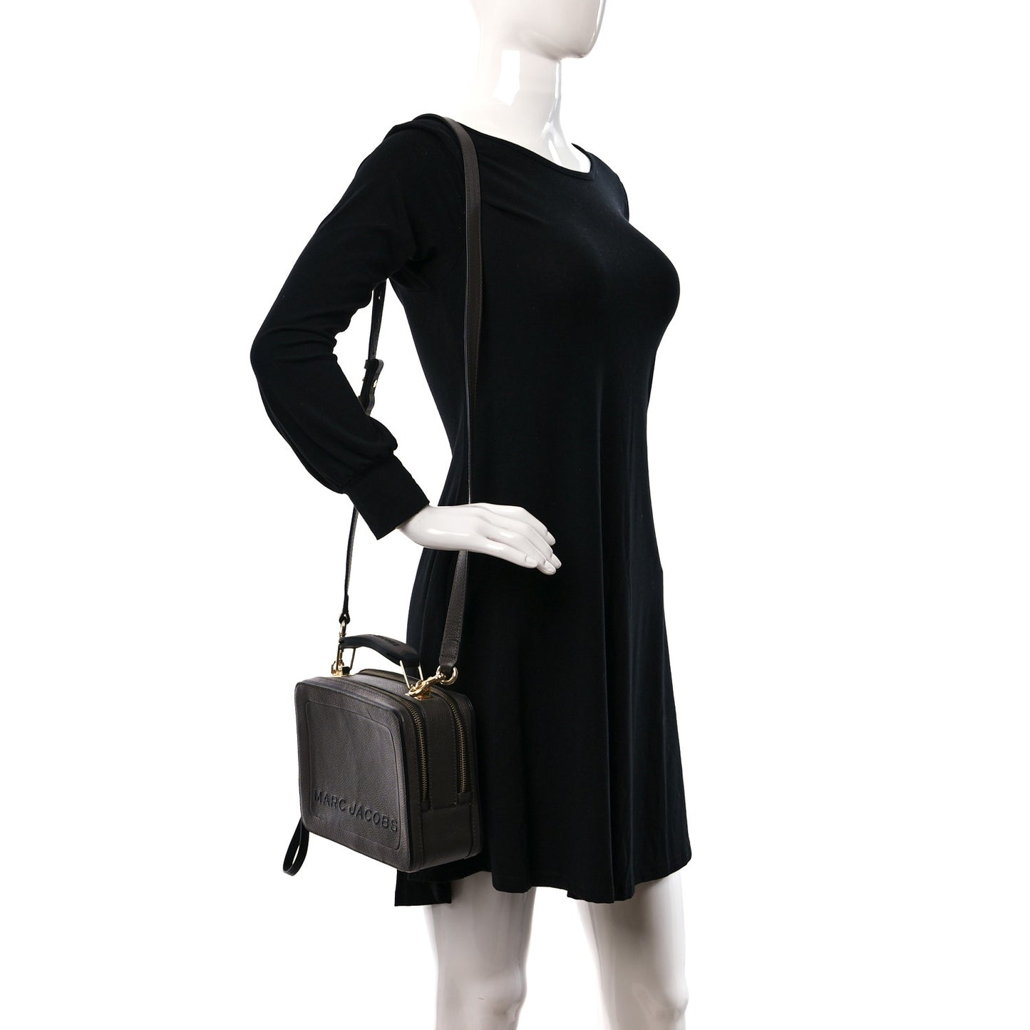 Calfskin The Box 20 Crossbody Grey