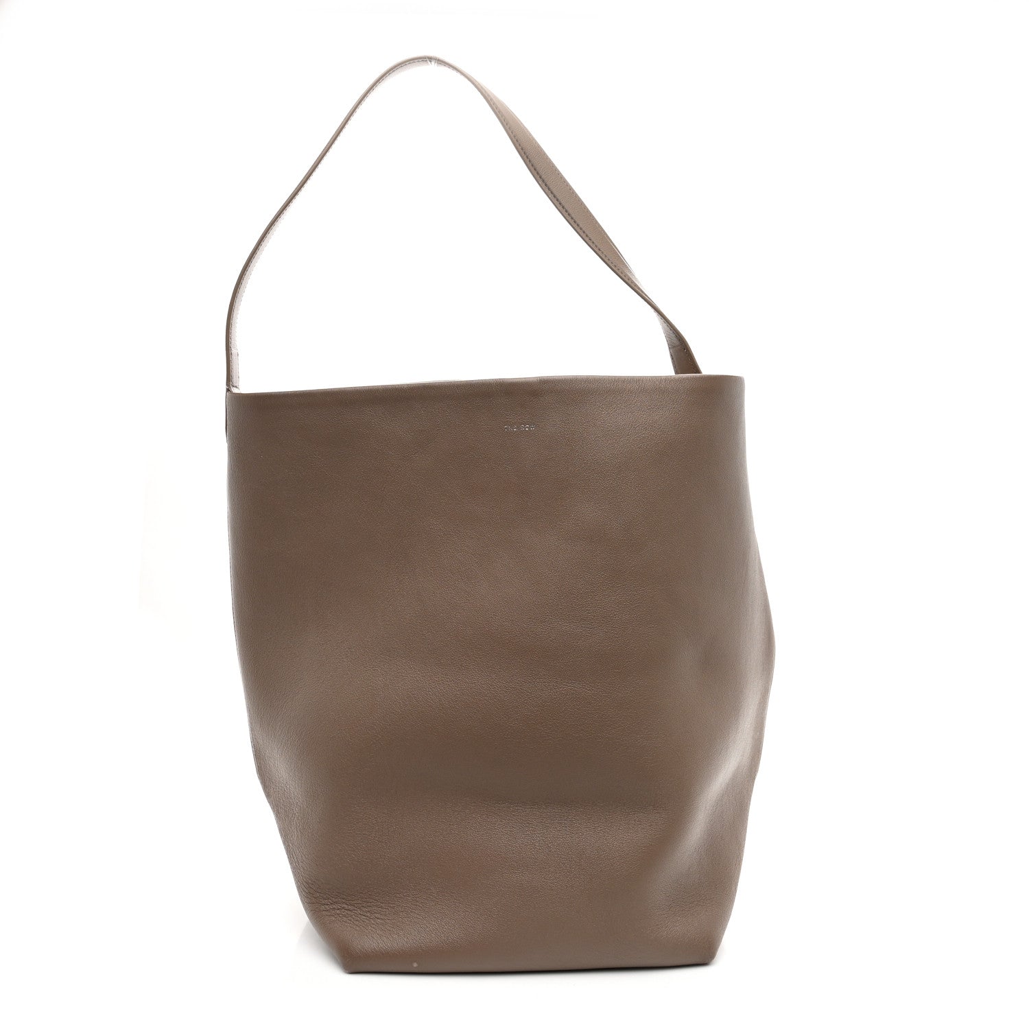 The Row Grained Calfskin Large N/S Park Tote Dark Taupe 1857007 