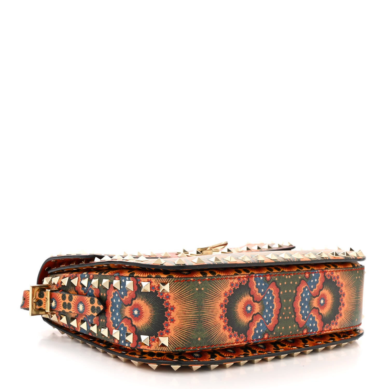 Valentino Garavani Vitello Enchanted Wonderland Medium Rockstud Flap Saddle Bag Rosso Valentino 4 of 9