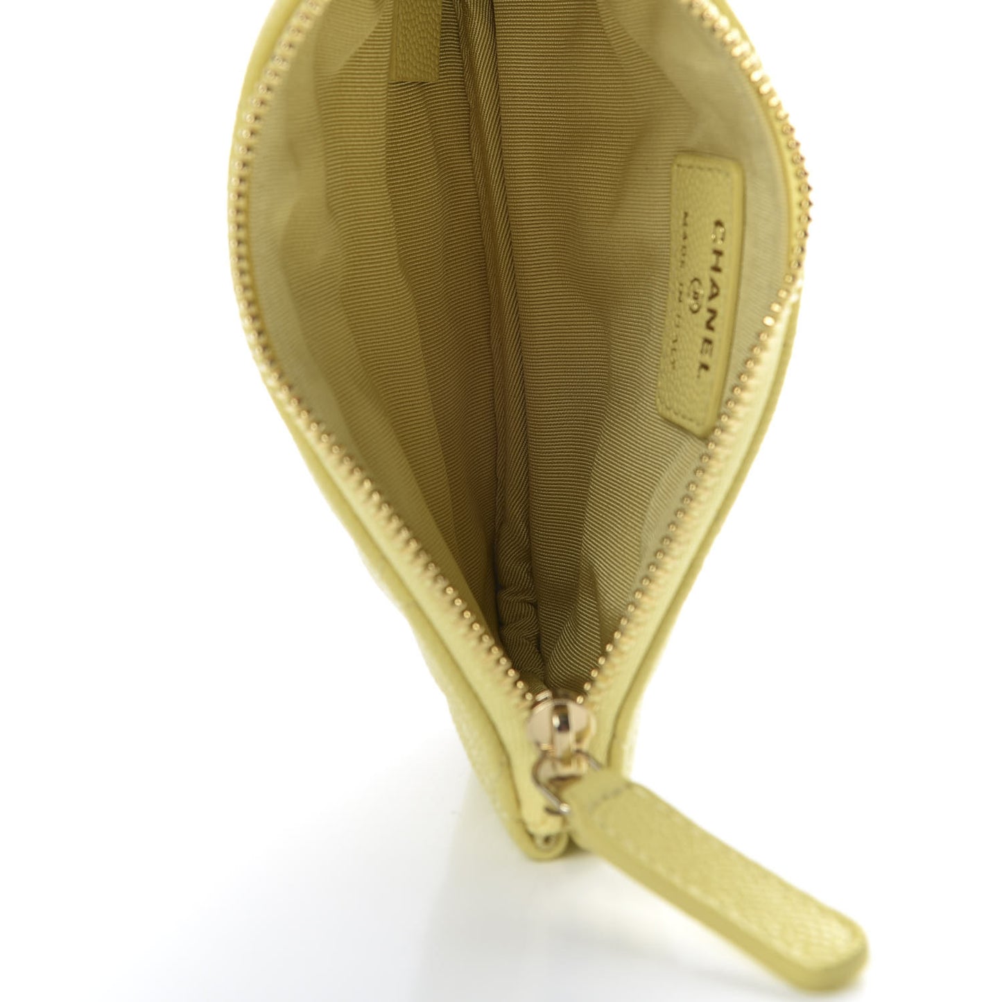 Caviar Quilted Small Pouch Light Yellow