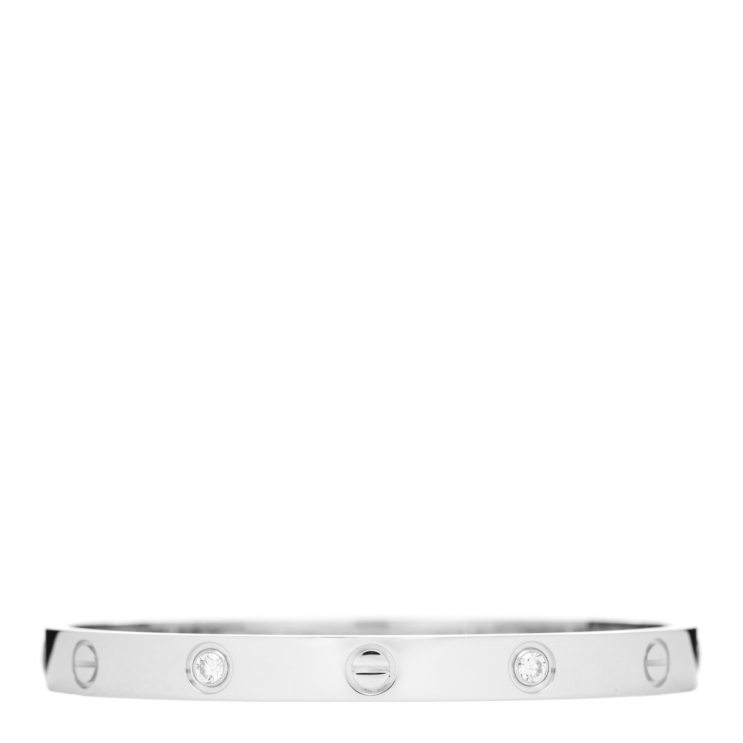 18K White Gold 4 Diamond LOVE Bracelet 17