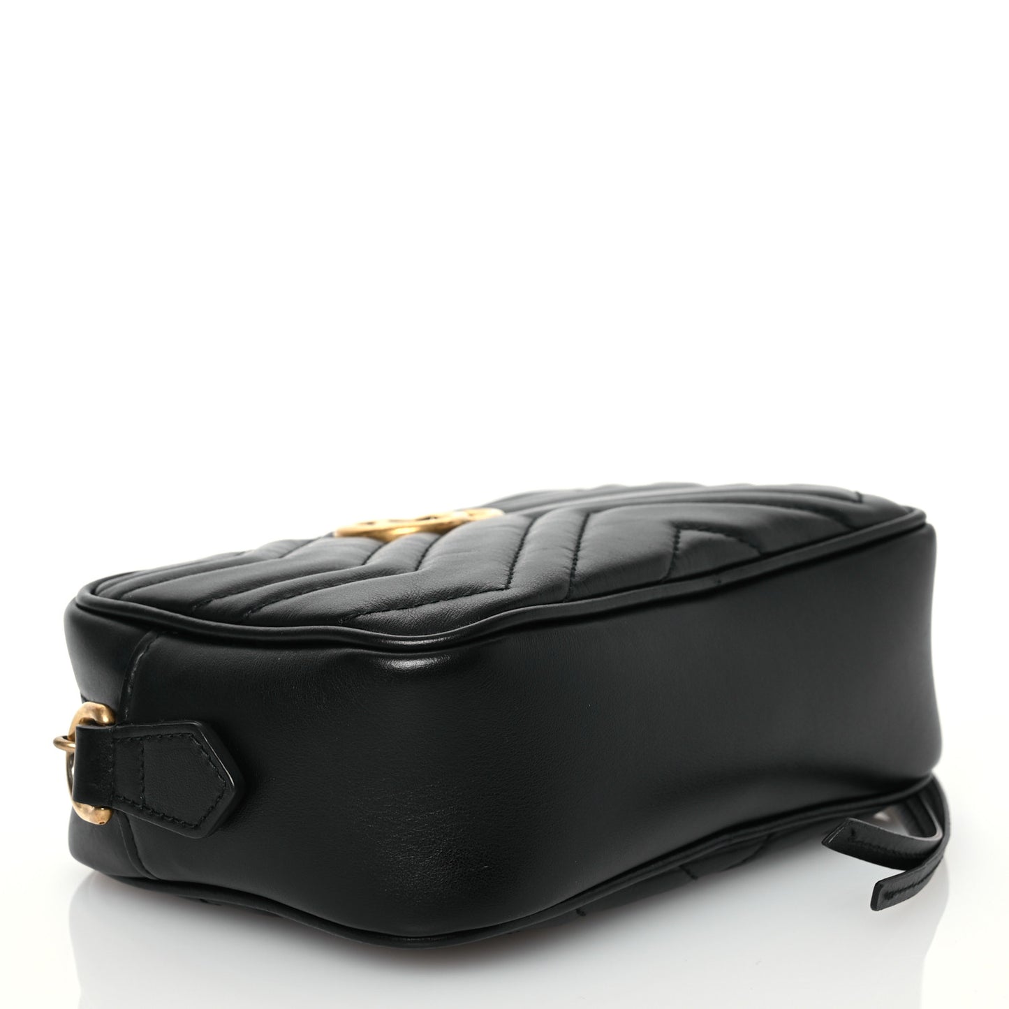 Calfskin Matelasse Mini GG Marmont Chain Shoulder Bag Black