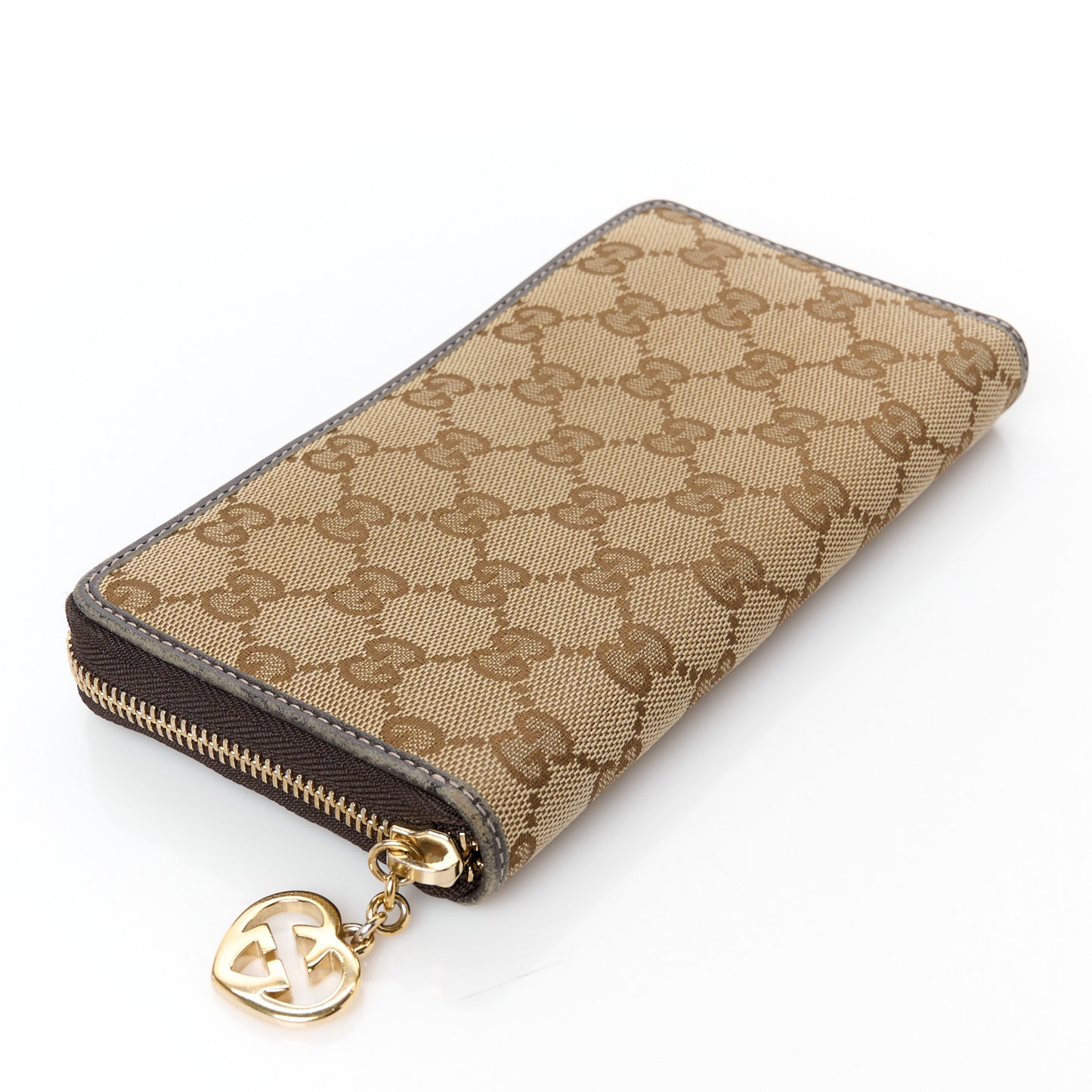 Monogram Margaux Calfskin Lovely Zip Around Wallet Beige Ebony Cocoa