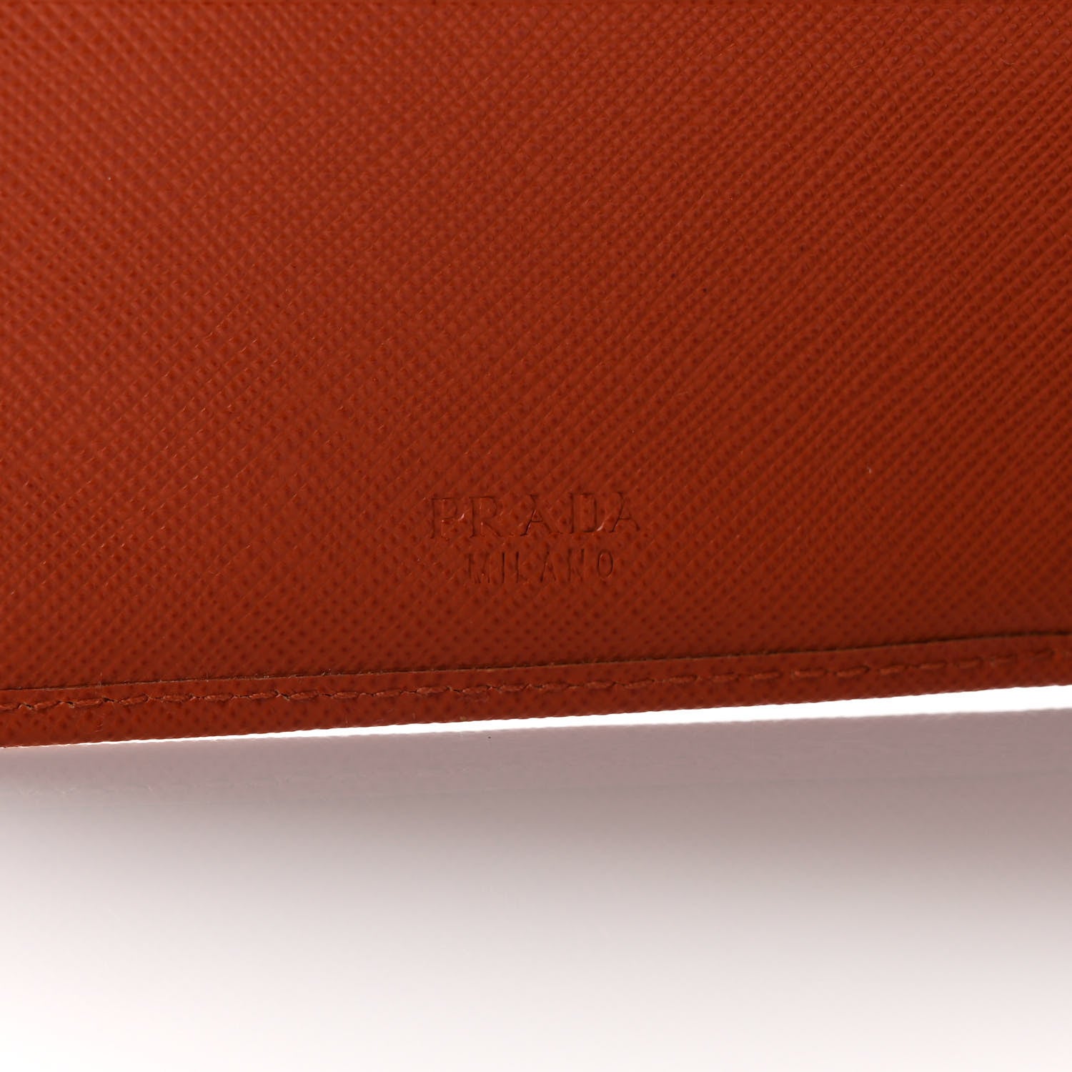 Prada Saffiano Metal Large Compact Flap Wallet Papaya 6 of 11