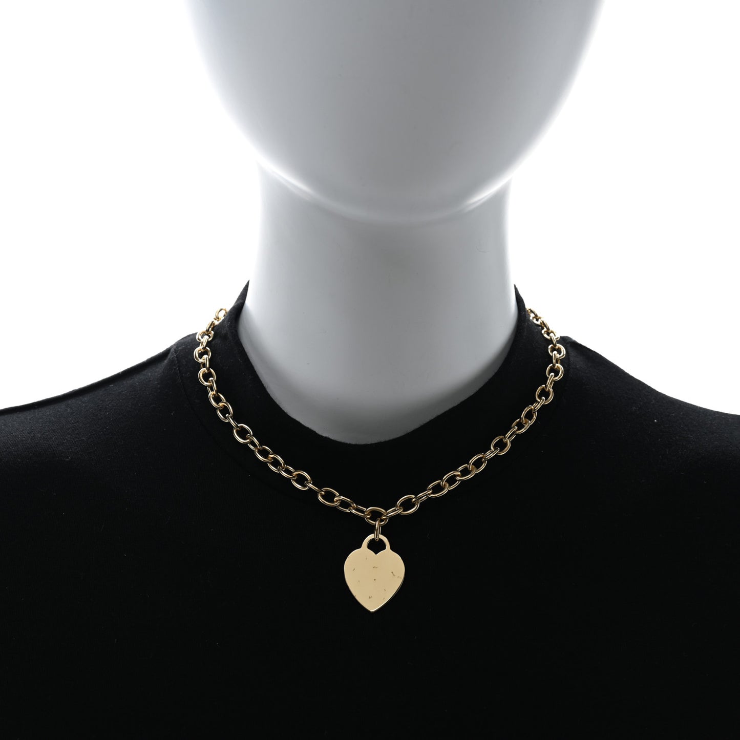 18K Yellow Gold Heart Tag Necklace