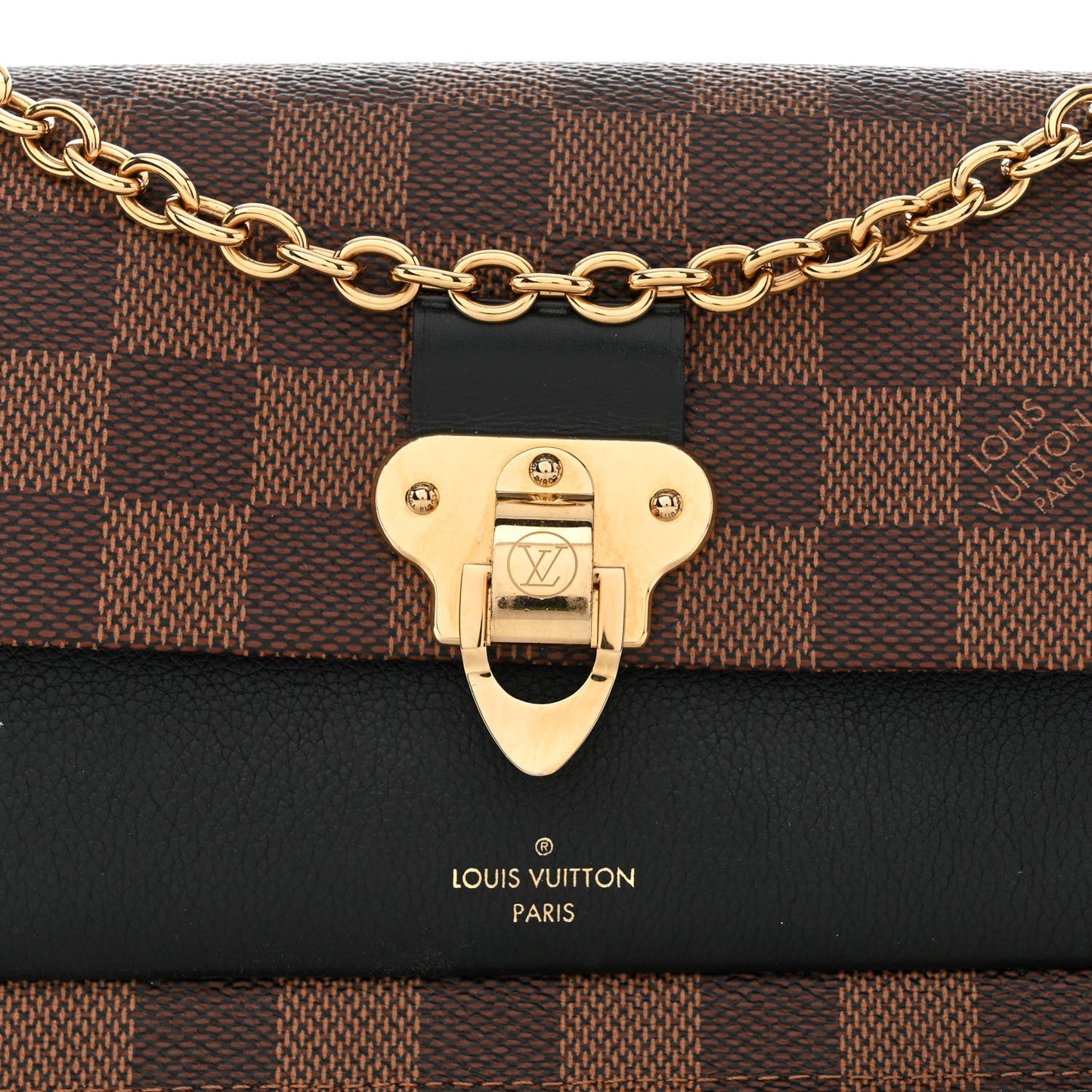 Damier Ebene Vavin Chain Wallet Black