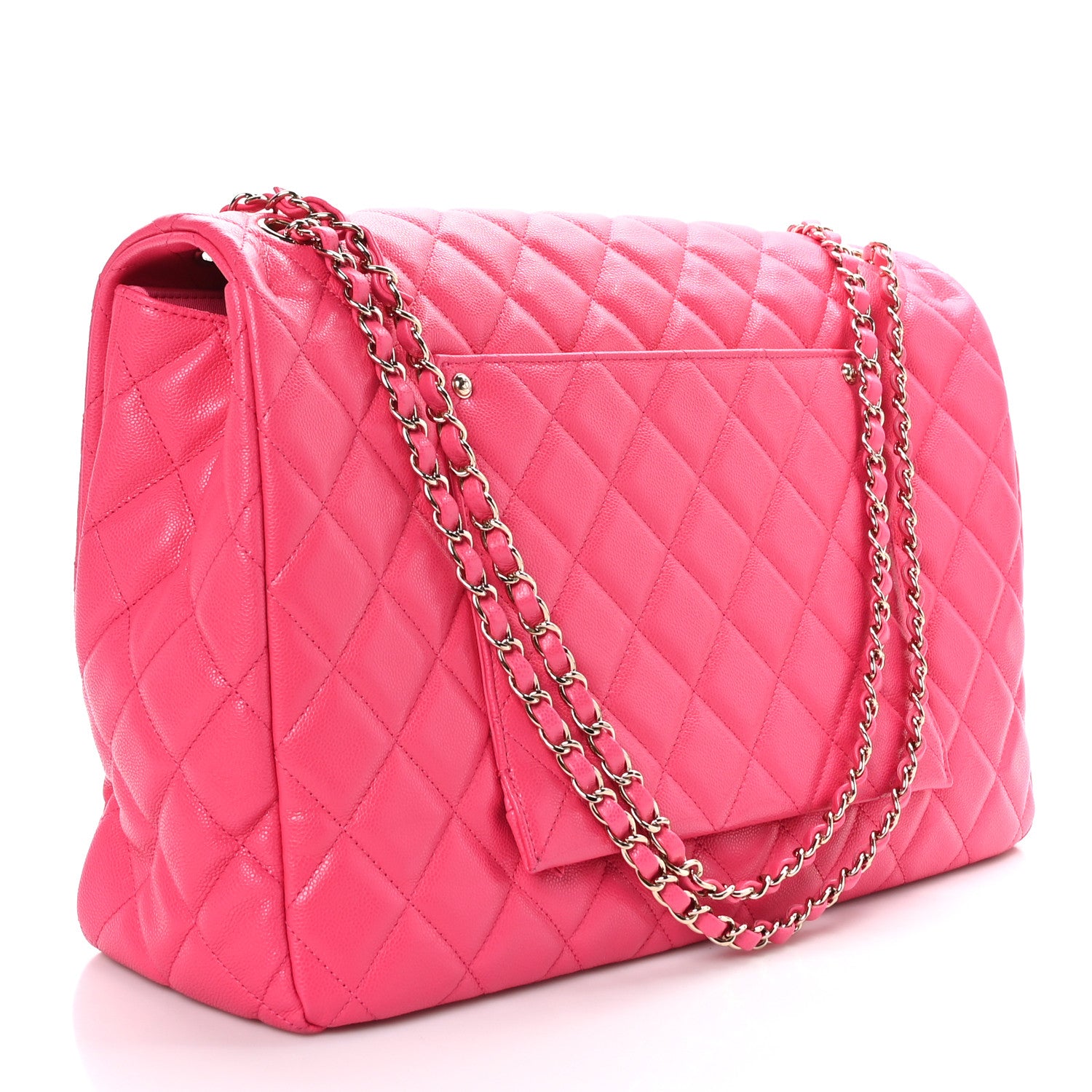Chanel Caviar Quilted XXL Travel Flap Bag Dark Pink 3 of 9