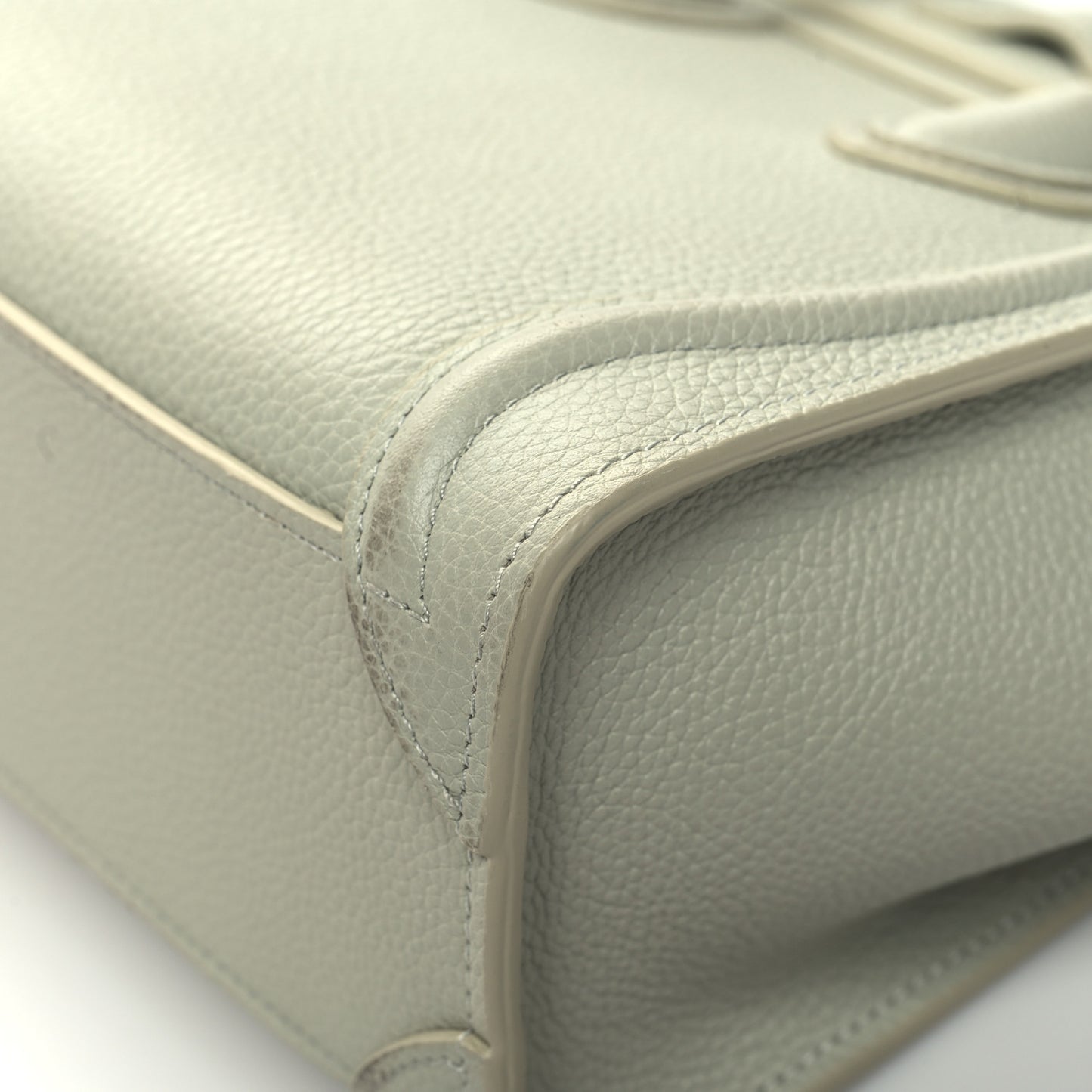 Drummed Calfskin Nano Luggage Vert D'eau