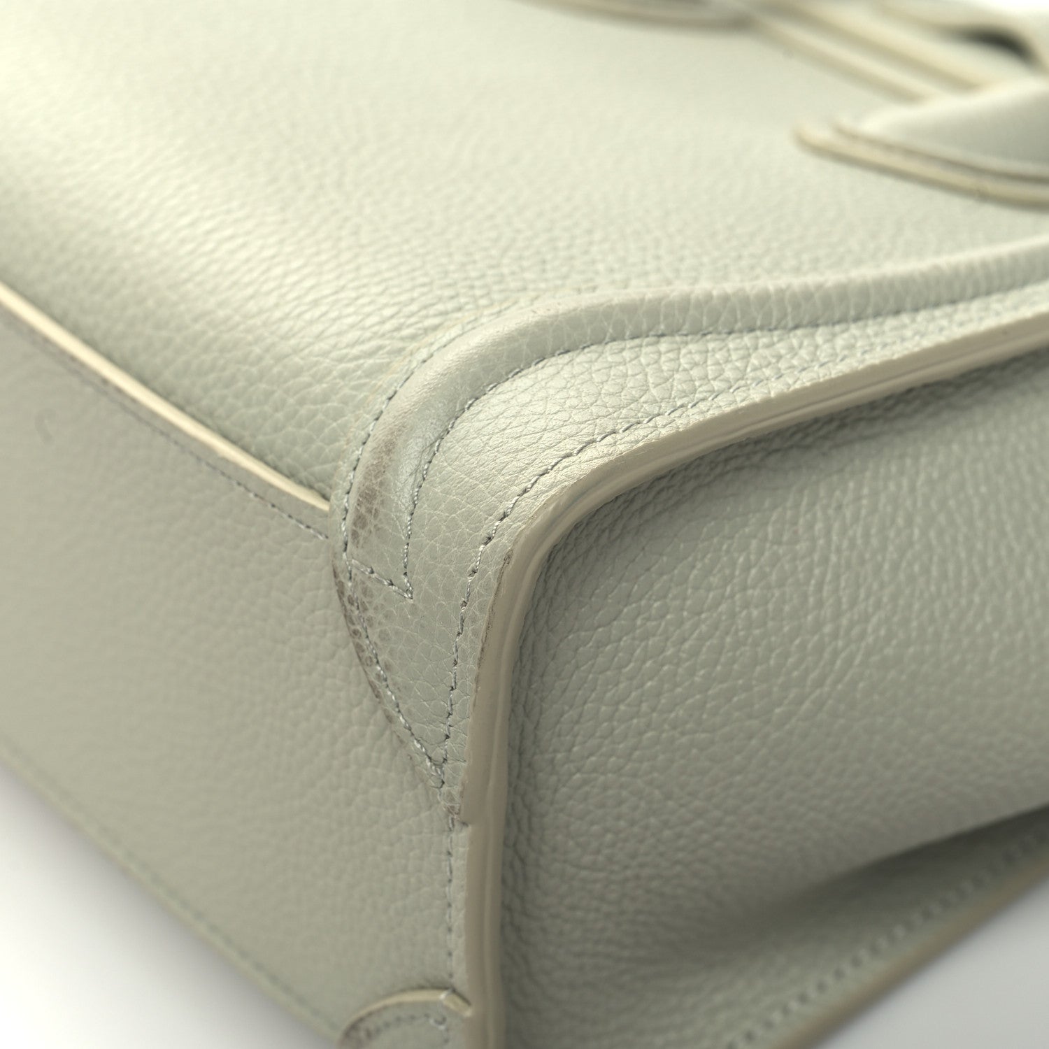 Celine Drummed Calfskin Nano Luggage Vert D'eau 13 of 18