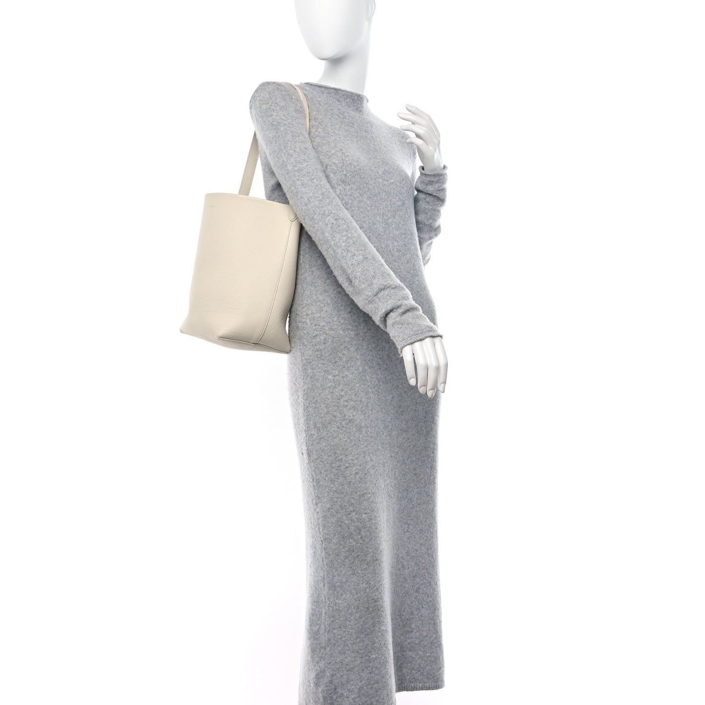 Grained Calfskin Medium N/S Park Tote Ivory