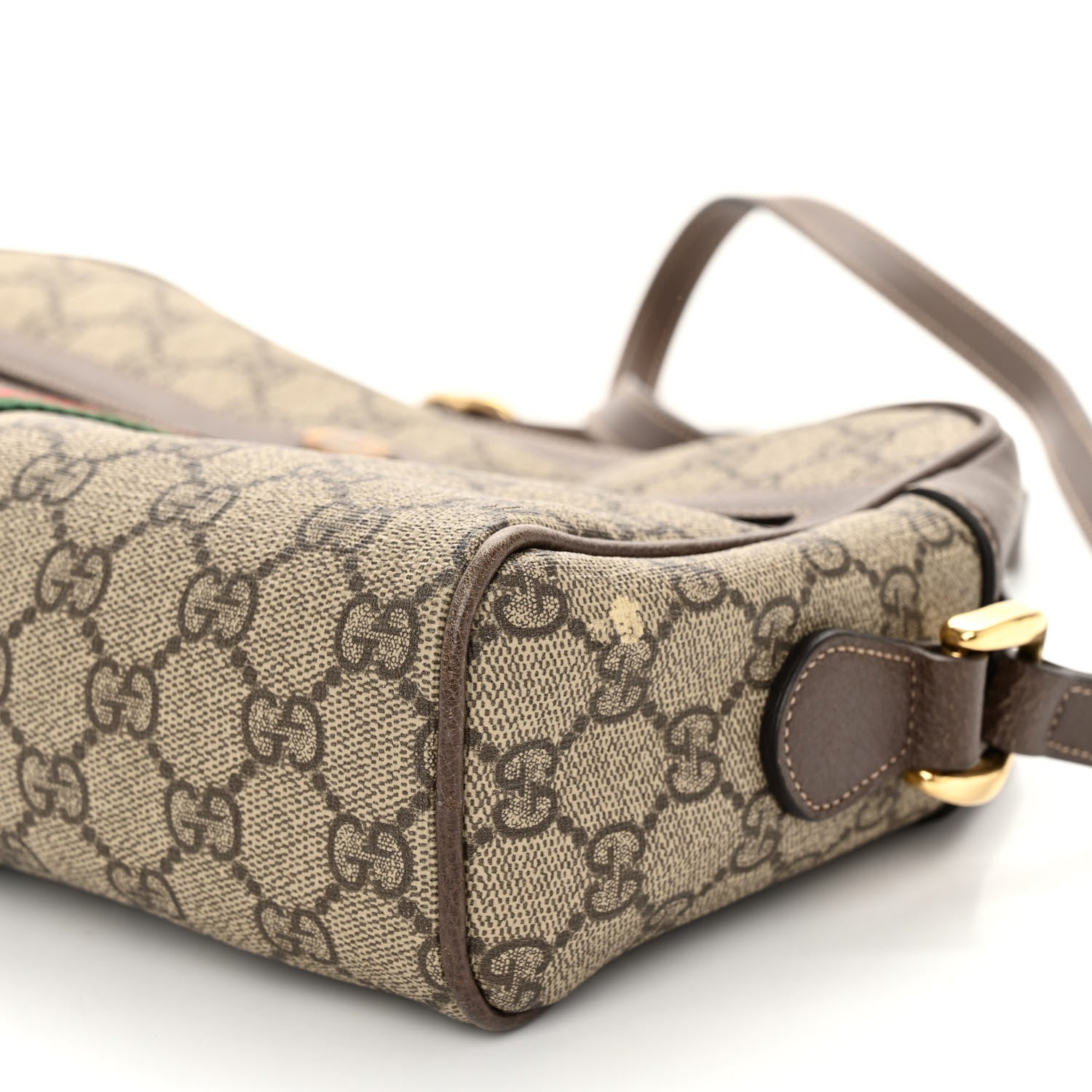 Gucci GG Supreme Monogram Web Small Ophidia Shoulder Bag Brown 10 of 11